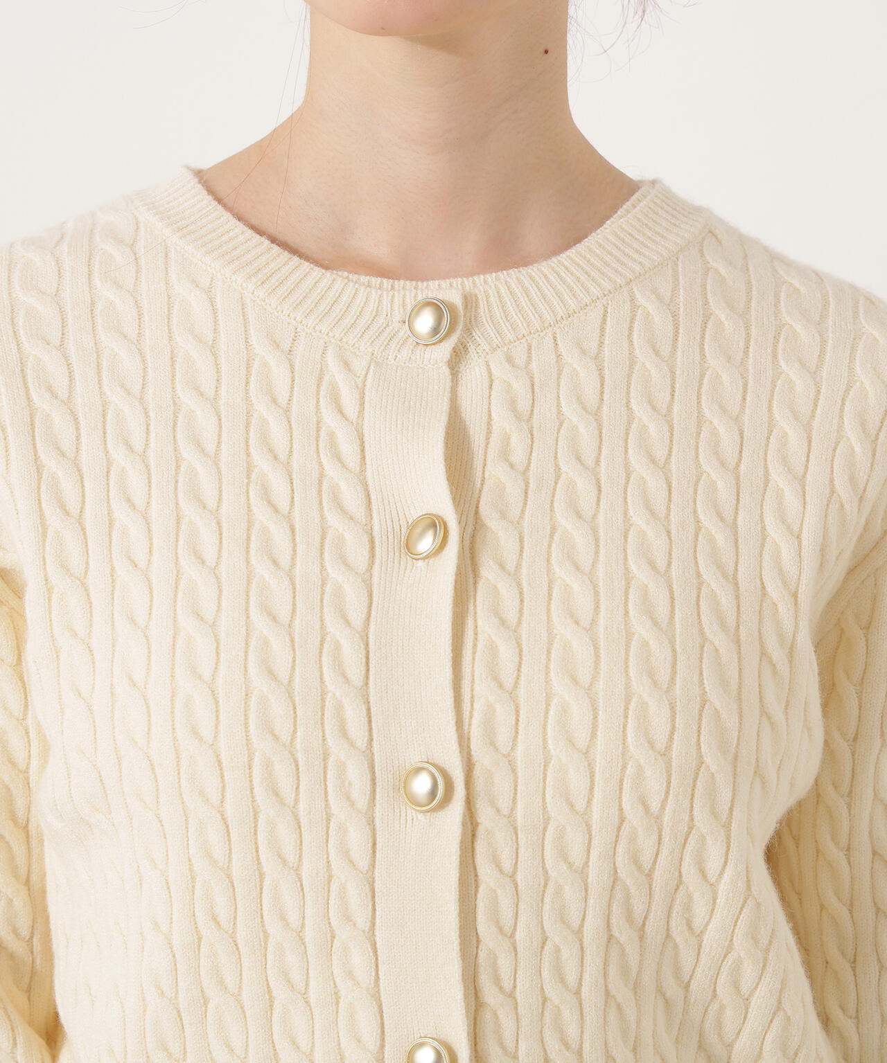 【小室安未さん着用】メタルボタンケーブルアンサンブル