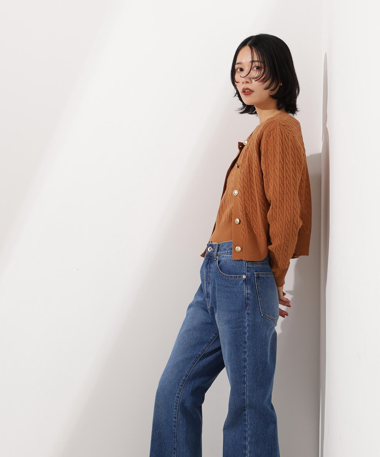 【小室安未さん着用】メタルボタンケーブルアンサンブル