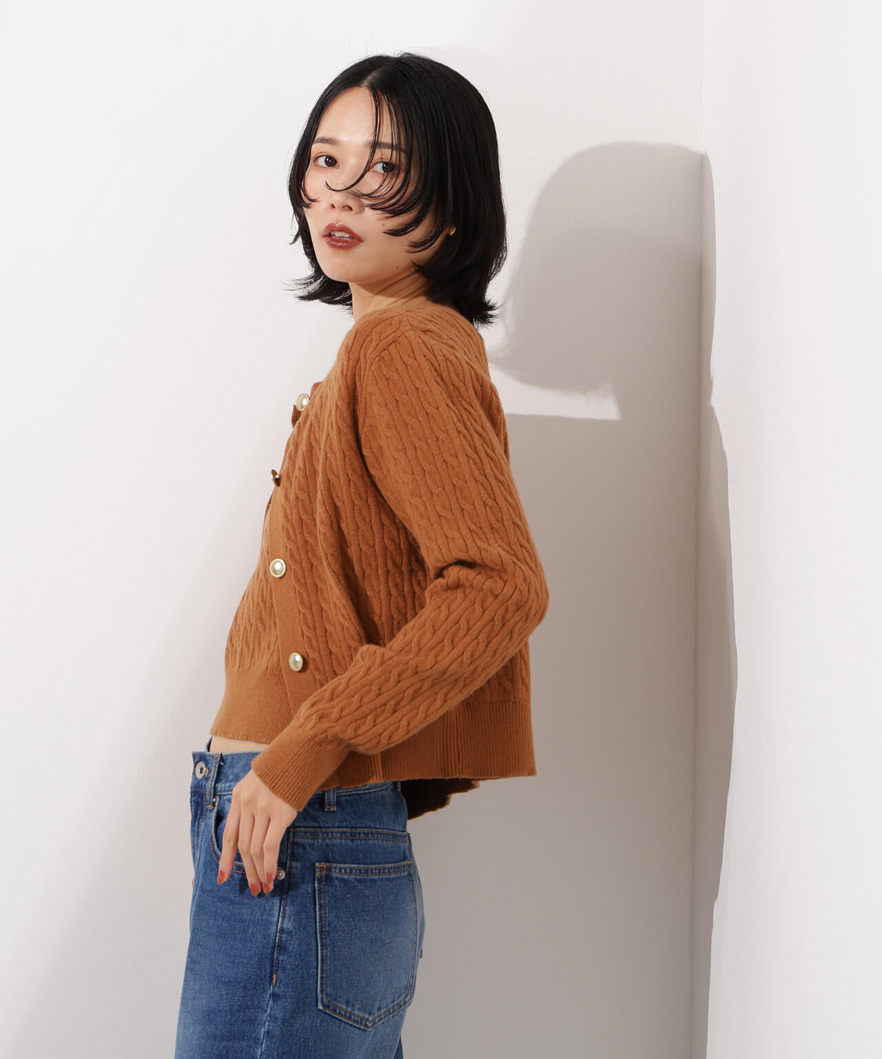 【小室安未さん着用】メタルボタンケーブルアンサンブル