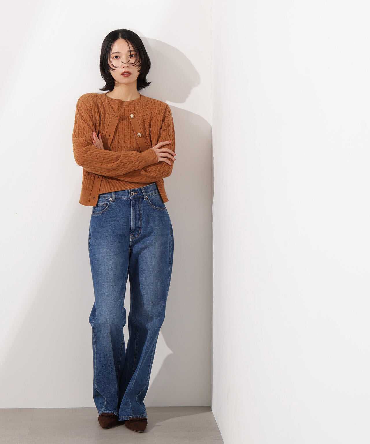 【小室安未さん着用】メタルボタンケーブルアンサンブル