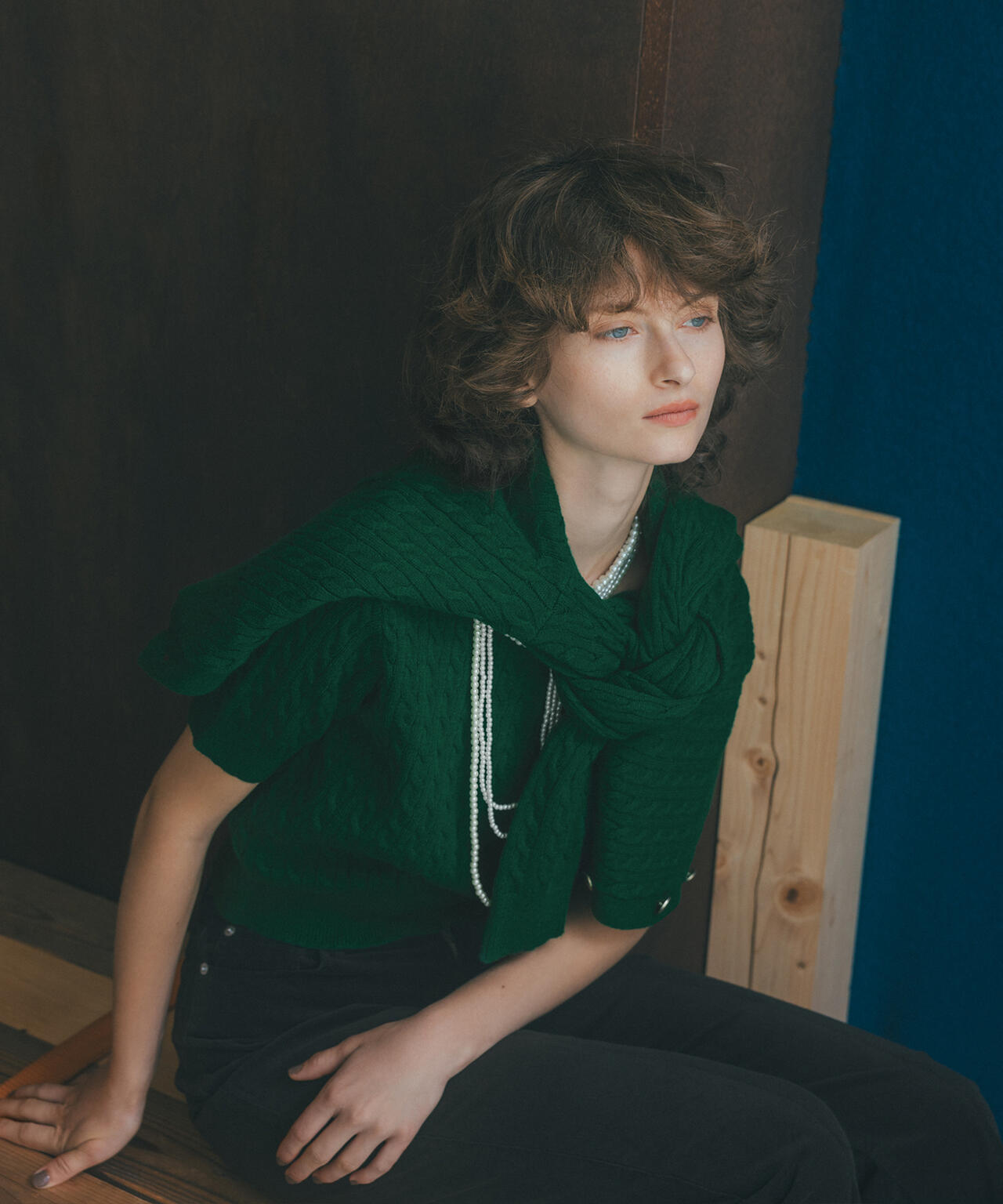 【小室安未さん着用】メタルボタンケーブルアンサンブル