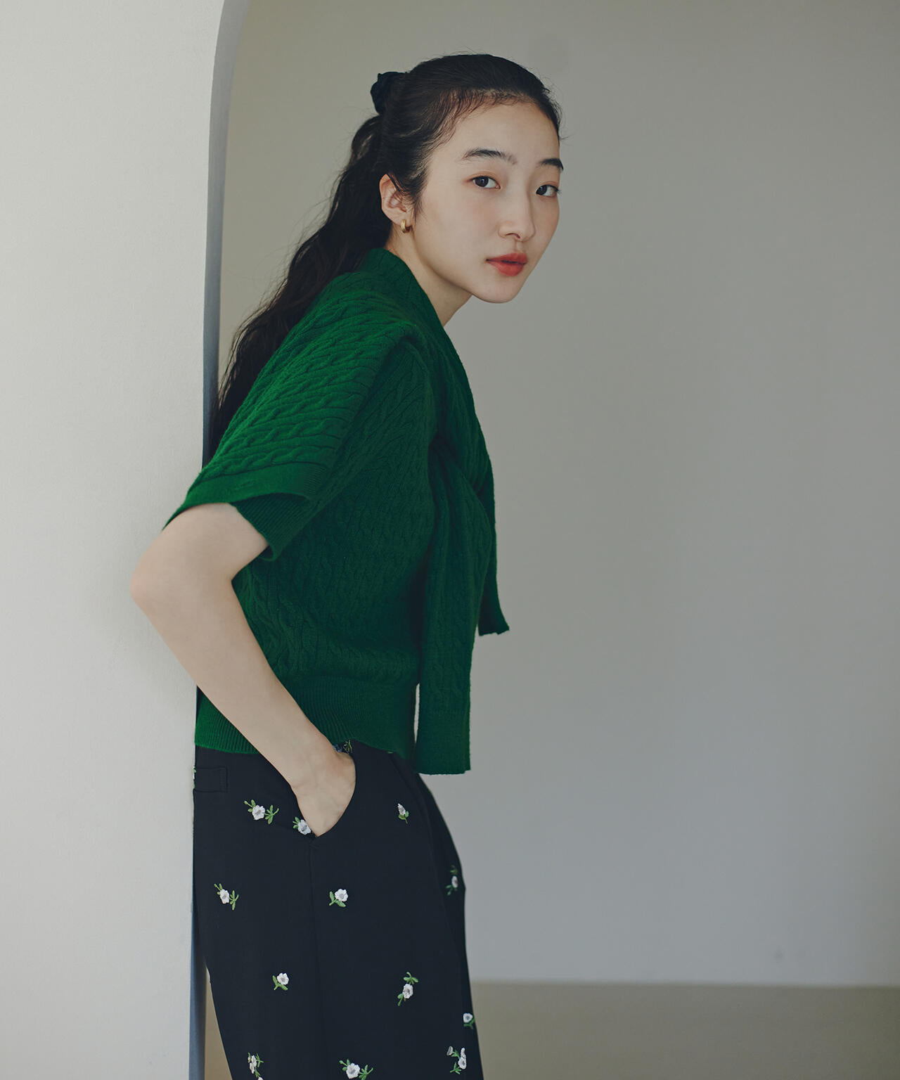 【小室安未さん着用】メタルボタンケーブルアンサンブル