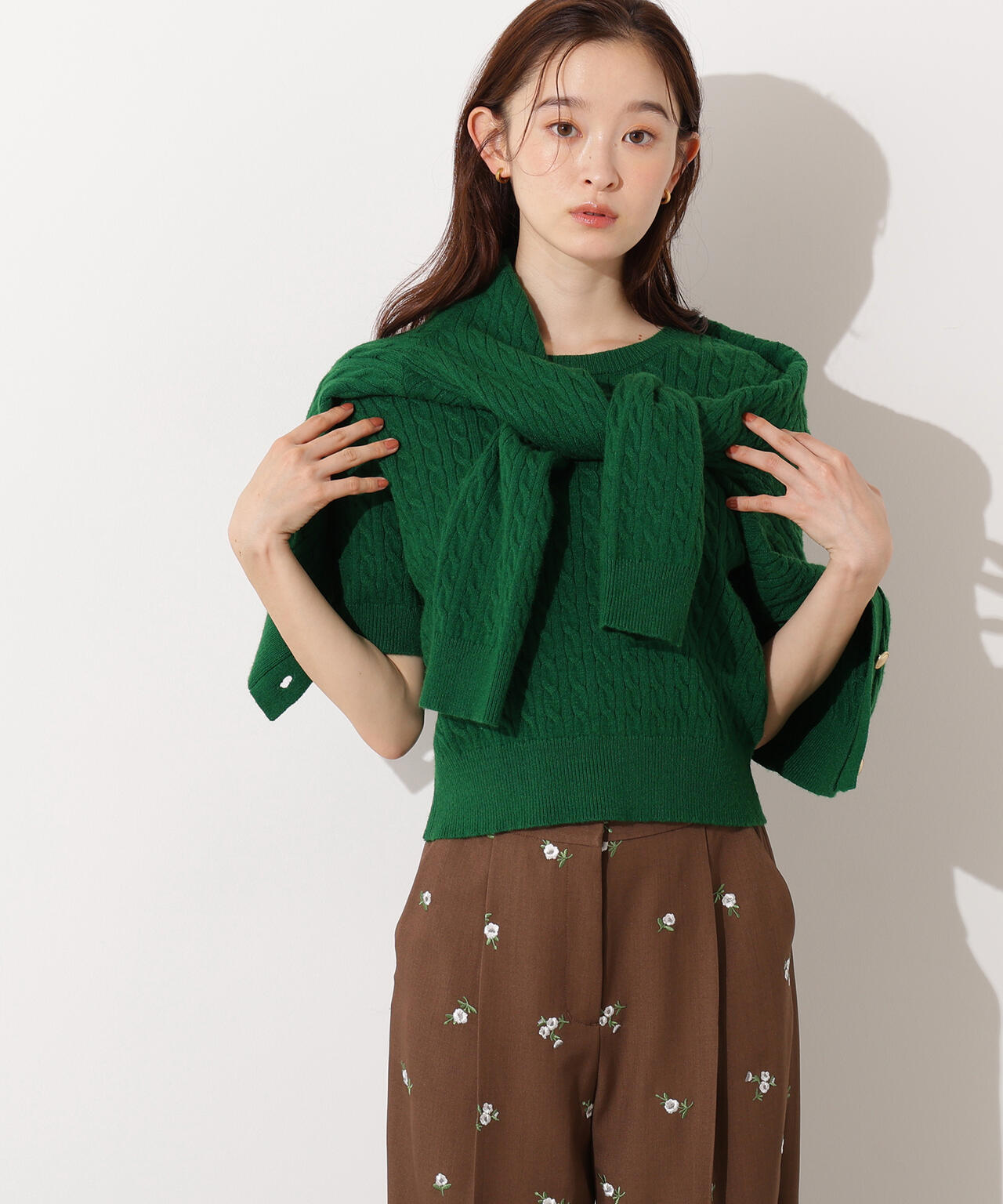 【小室安未さん着用】メタルボタンケーブルアンサンブル