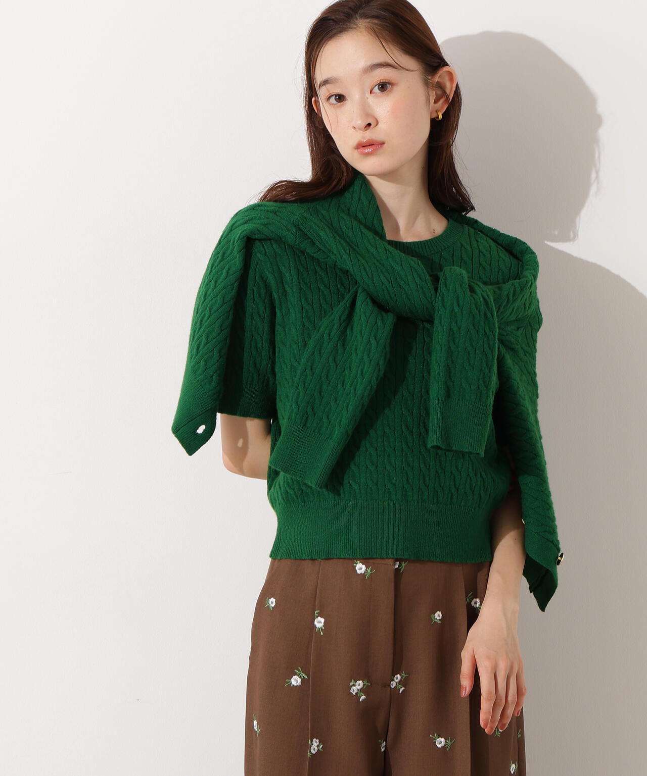 【小室安未さん着用】メタルボタンケーブルアンサンブル