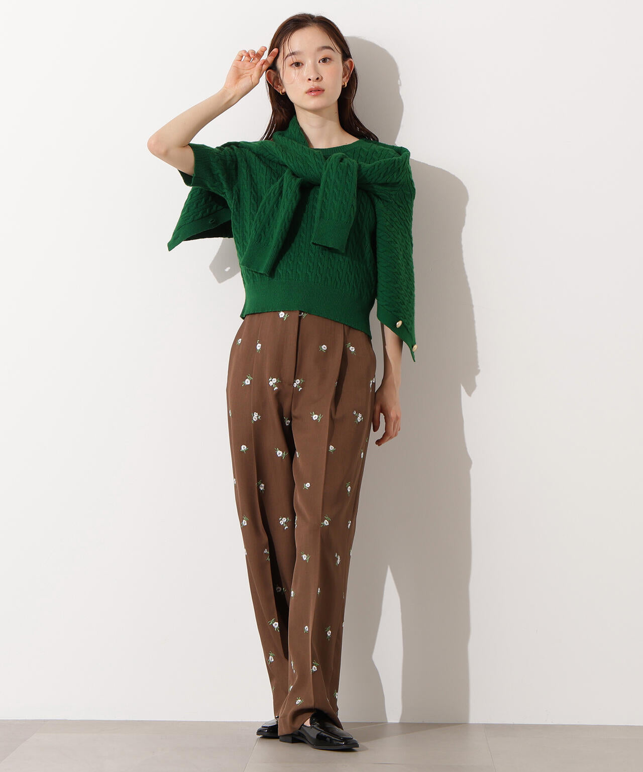 【小室安未さん着用】メタルボタンケーブルアンサンブル