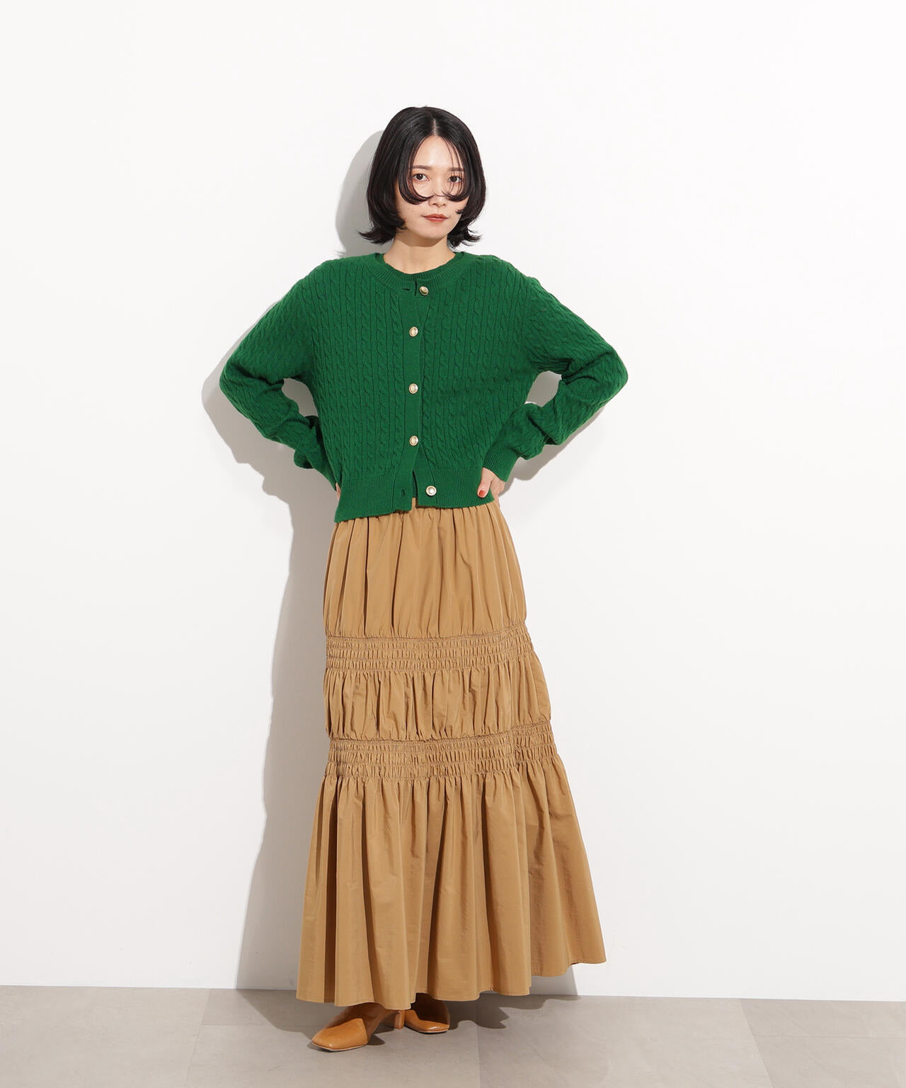 【小室安未さん着用】メタルボタンケーブルアンサンブル