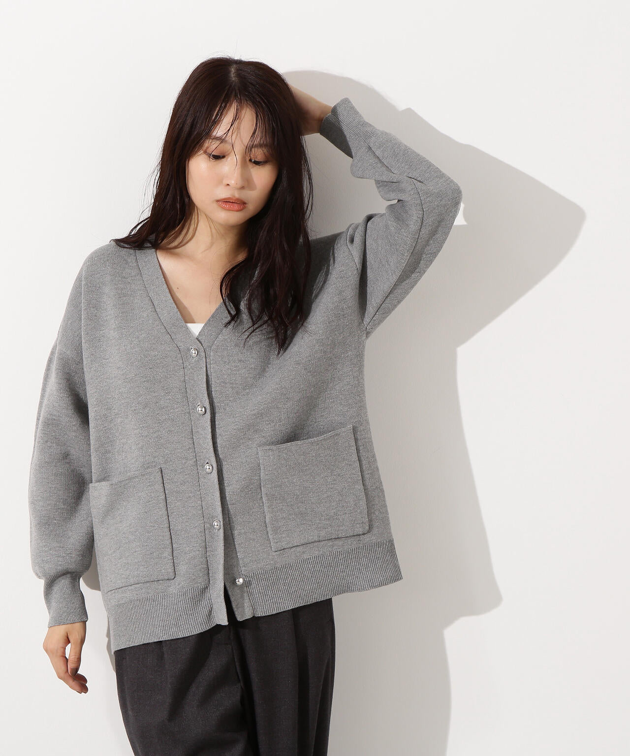 【小室安未さん着用】スウェットライクフォルムカーディガン
