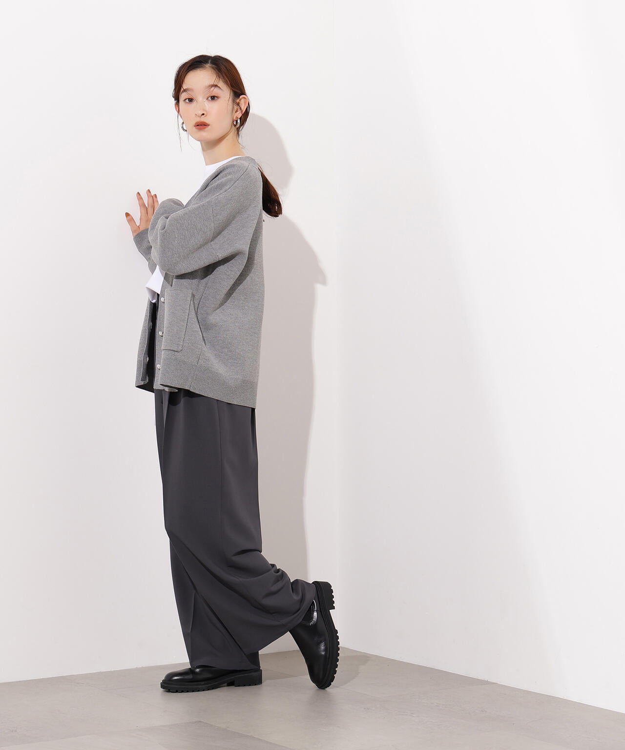 【小室安未さん着用】スウェットライクフォルムカーディガン