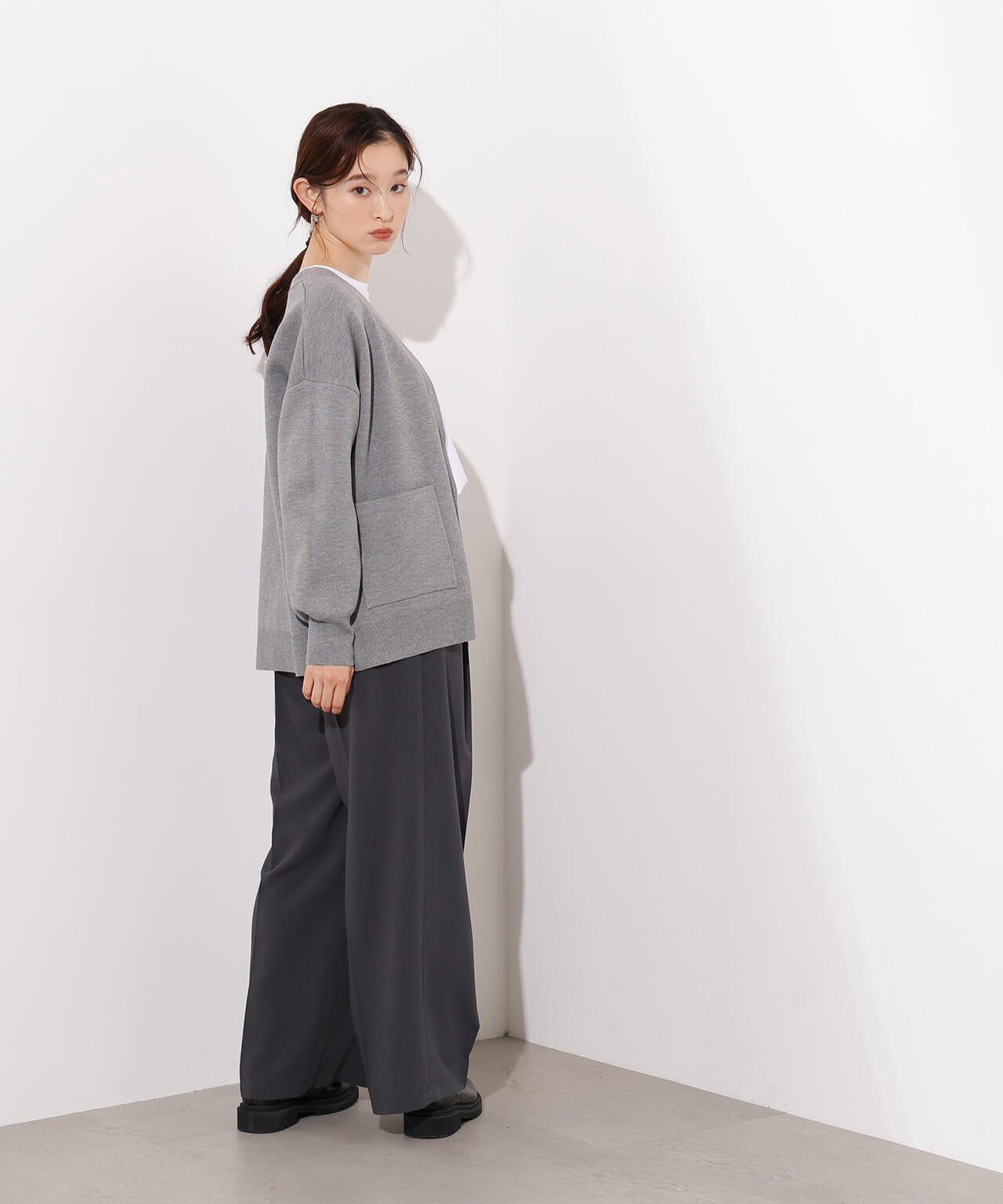 【小室安未さん着用】スウェットライクフォルムカーディガン