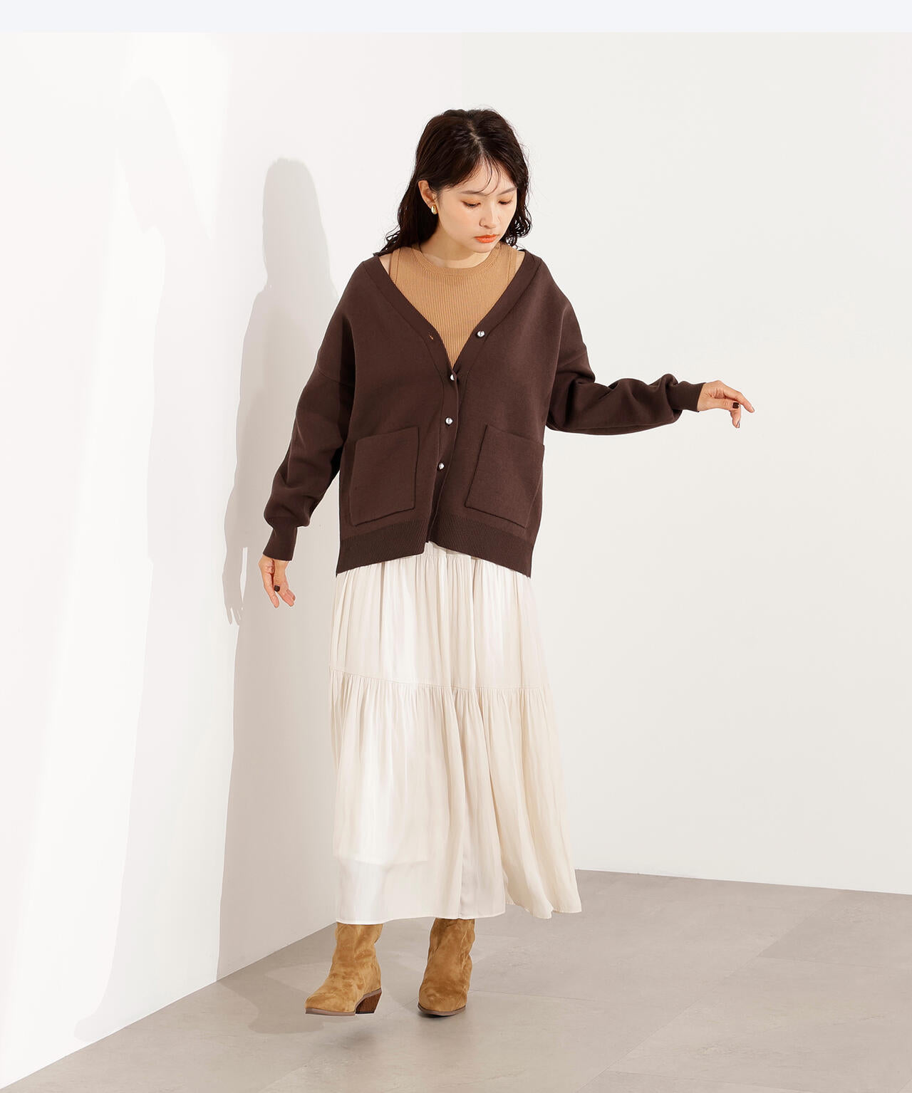 【小室安未さん着用】スウェットライクフォルムカーディガン