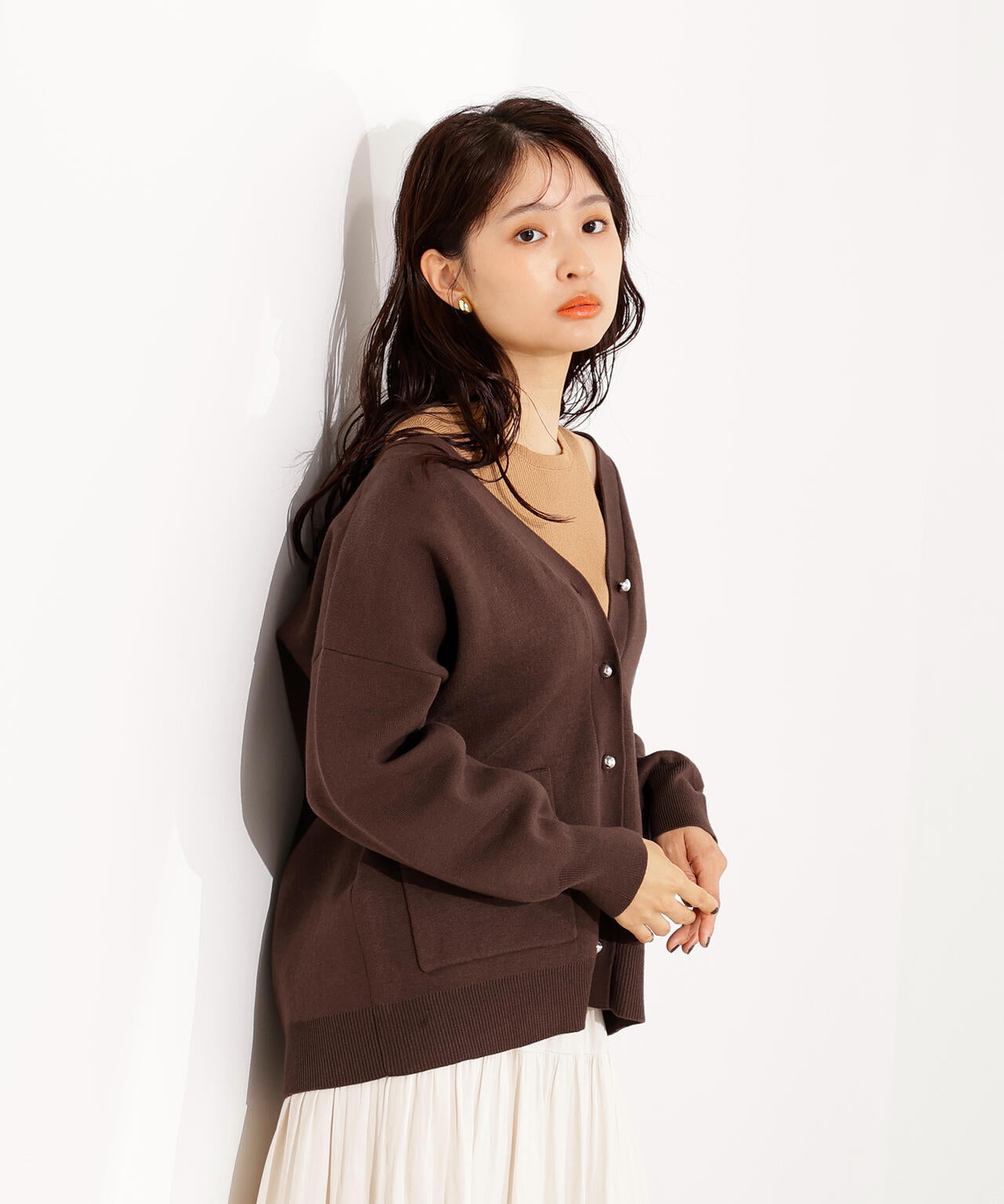 【小室安未さん着用】スウェットライクフォルムカーディガン