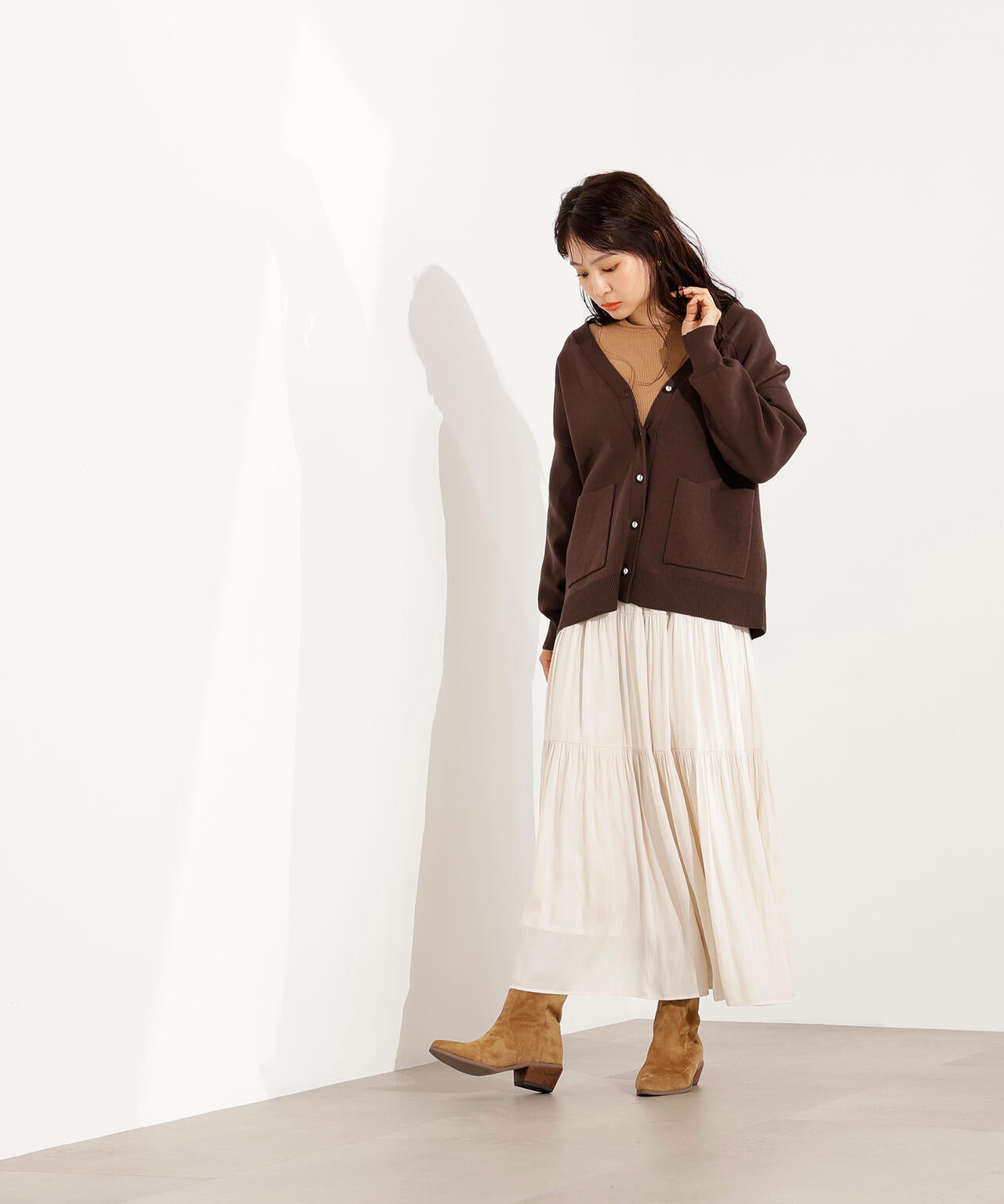 【小室安未さん着用】スウェットライクフォルムカーディガン