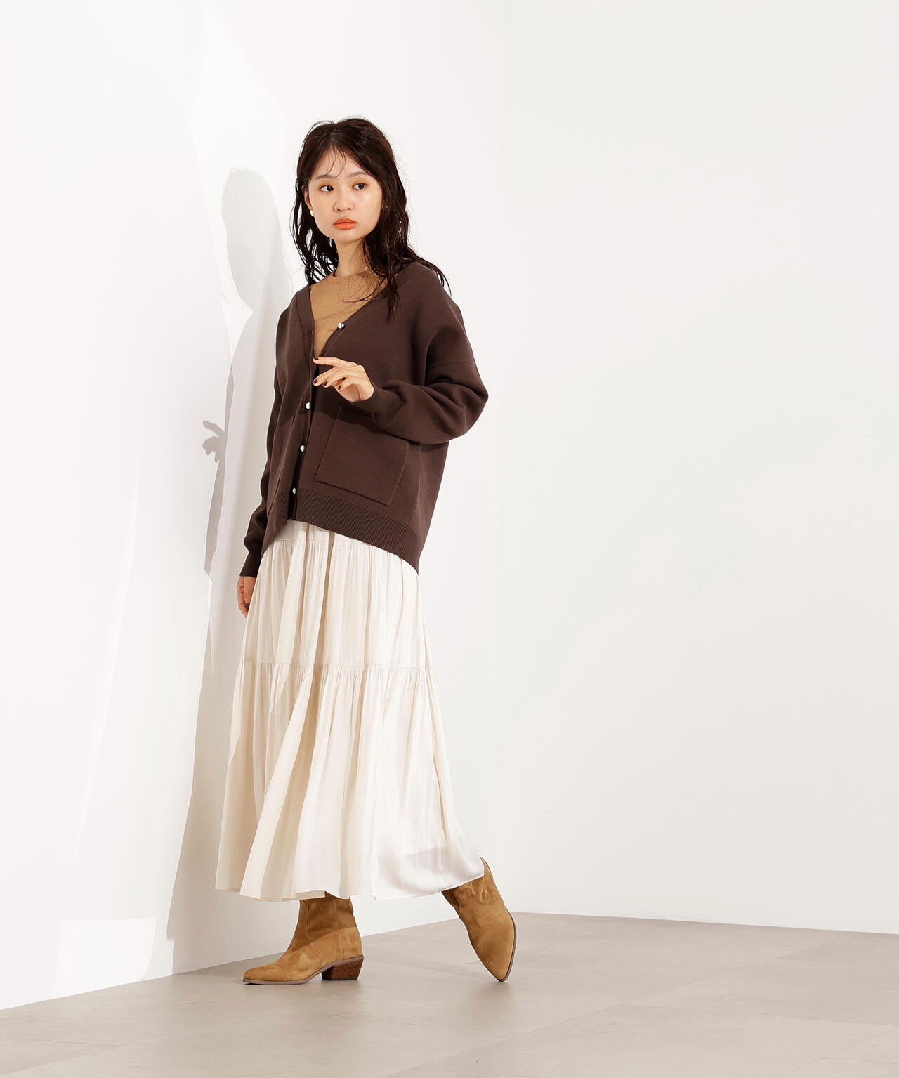 【小室安未さん着用】スウェットライクフォルムカーディガン