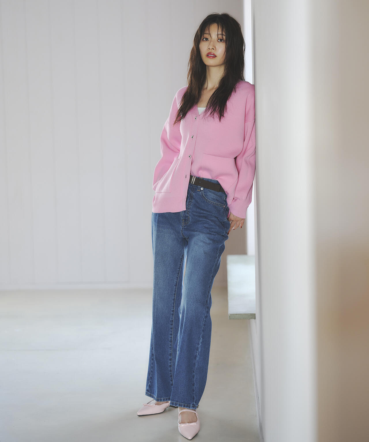 【小室安未さん着用】スウェットライクフォルムカーディガン