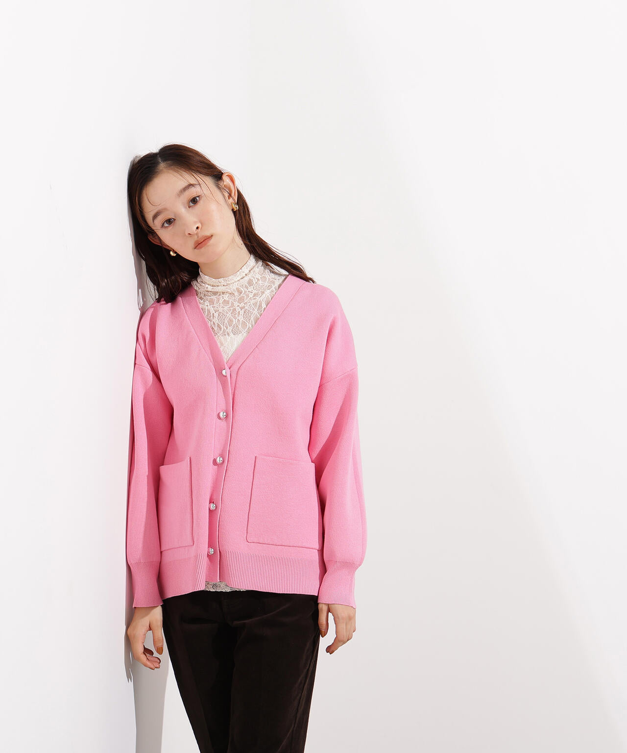 【小室安未さん着用】スウェットライクフォルムカーディガン