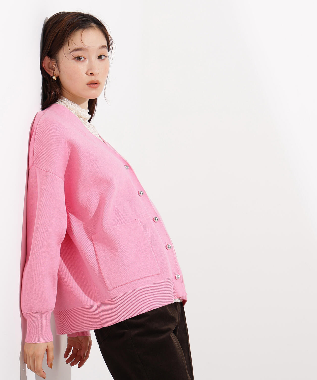 【小室安未さん着用】スウェットライクフォルムカーディガン