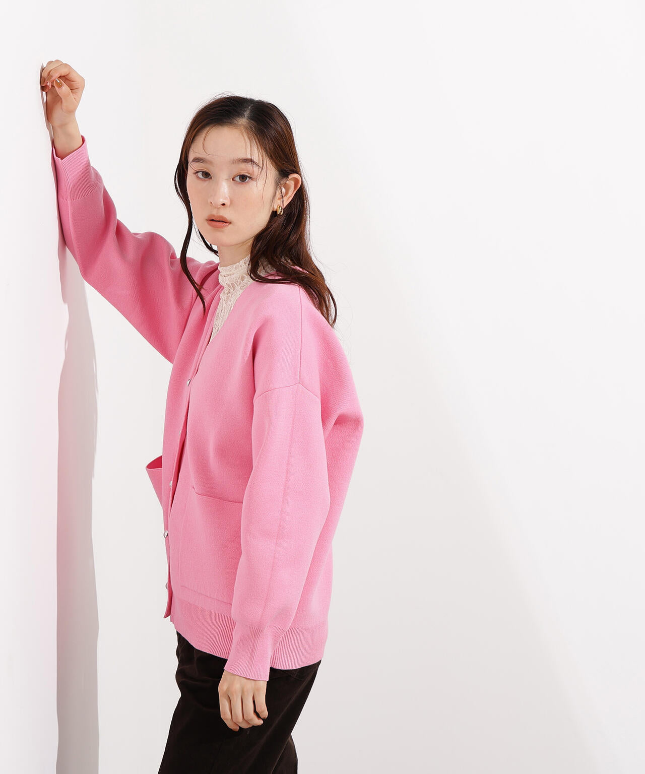 【小室安未さん着用】スウェットライクフォルムカーディガン