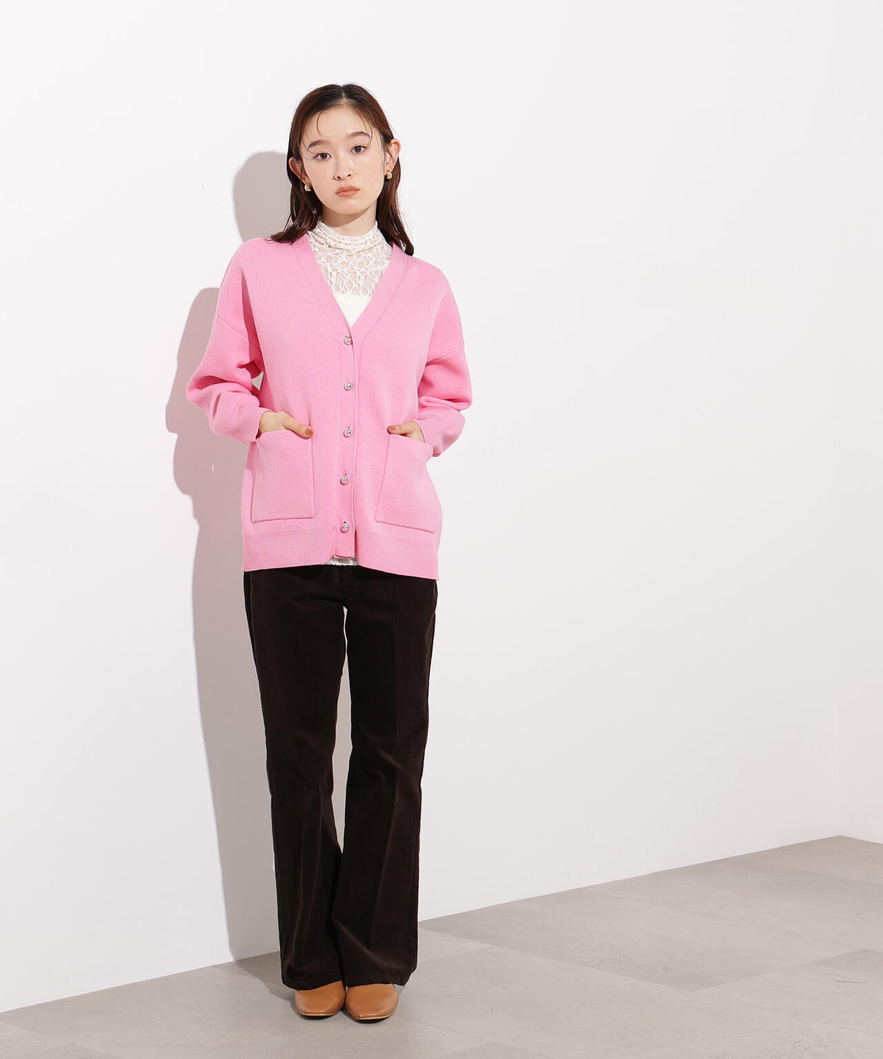 【小室安未さん着用】スウェットライクフォルムカーディガン