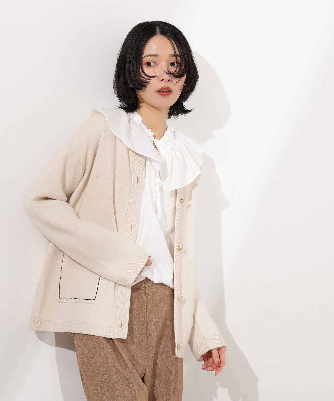 ミドル丈ニットジャケット