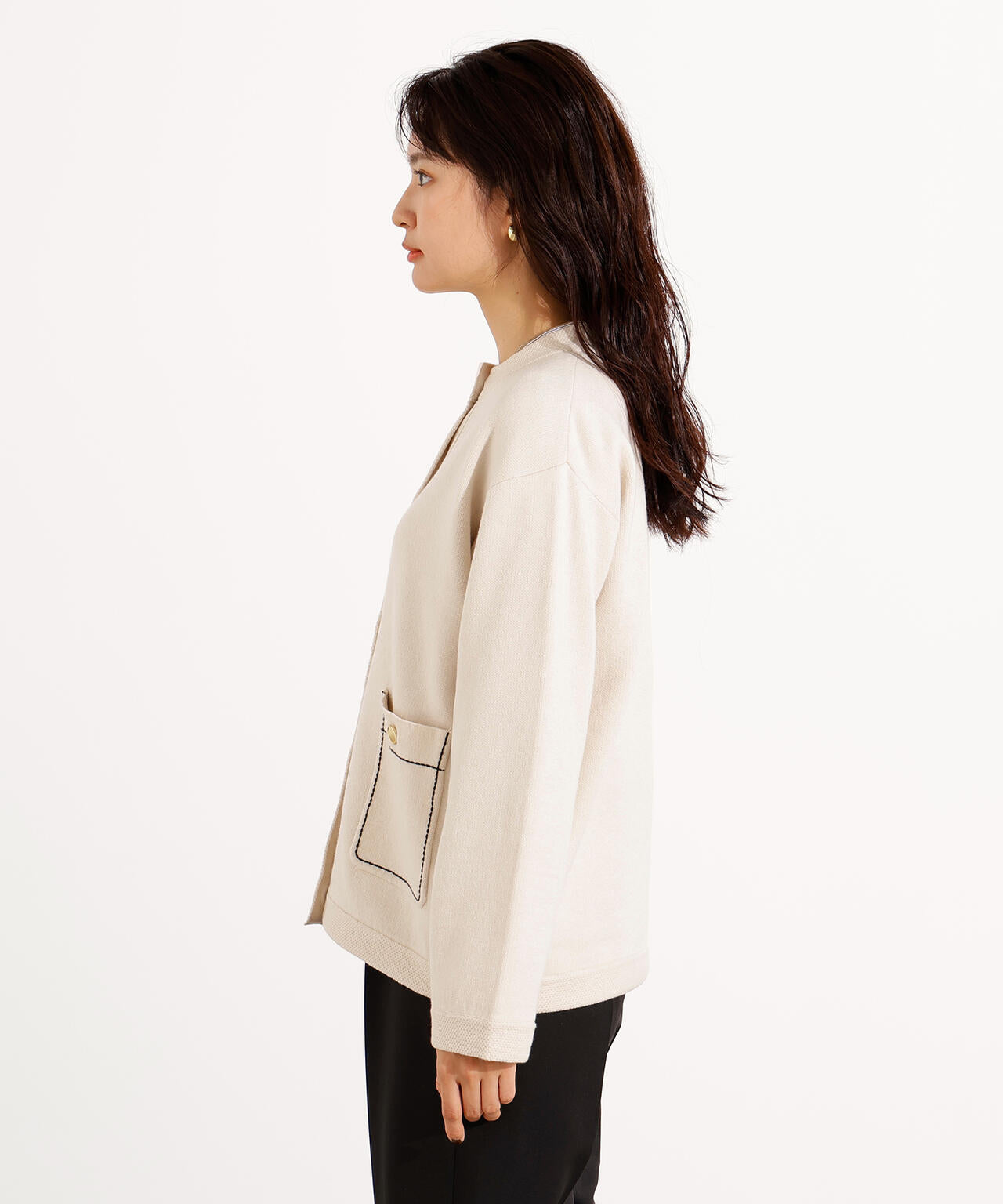 ミドル丈ニットジャケット