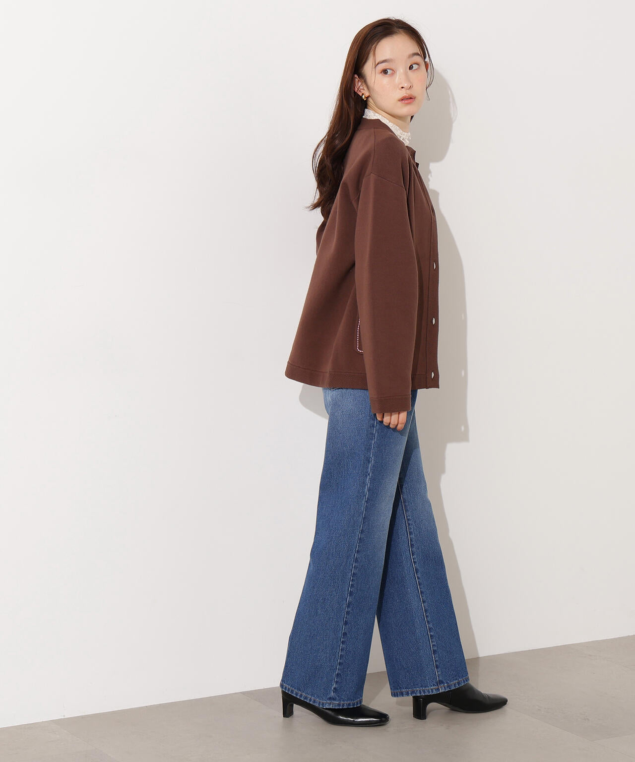 ミドル丈ニットジャケット