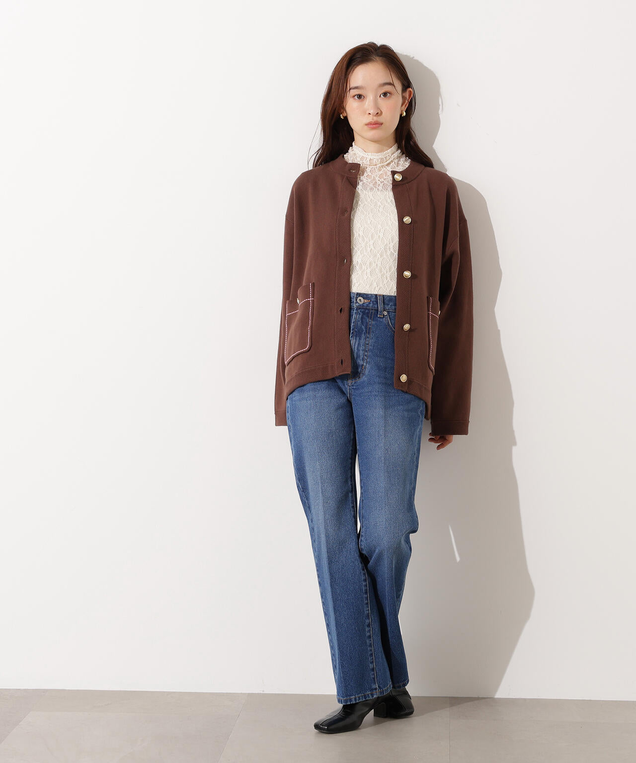 ミドル丈ニットジャケット