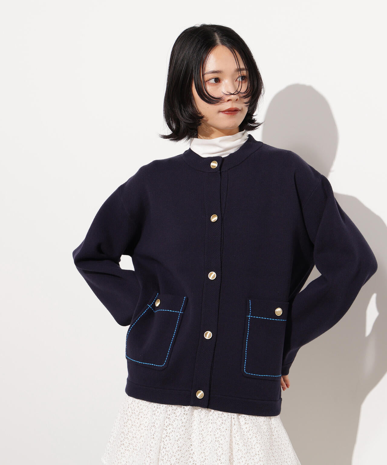 ミドル丈ニットジャケット