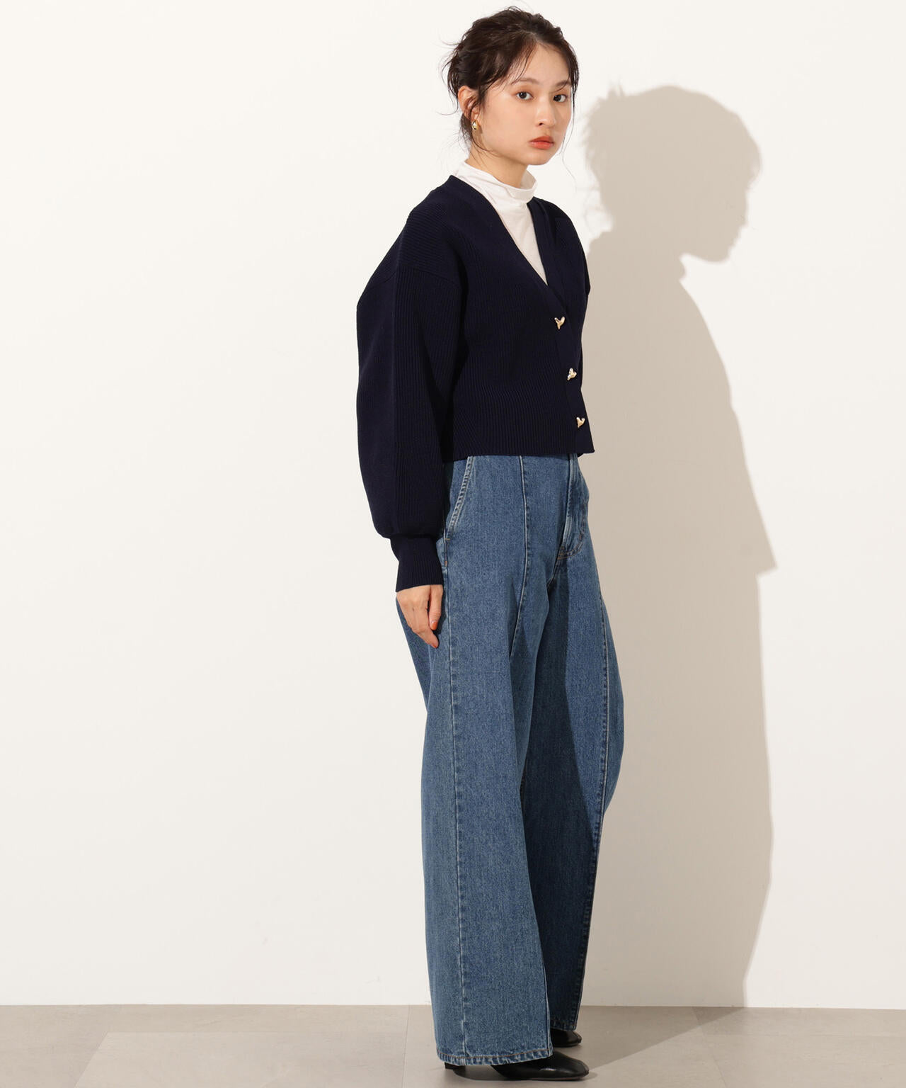 ニュアンスハートボタンカーディガン《ベリーブラウン:LUMINE・LUCUA・official site限定》