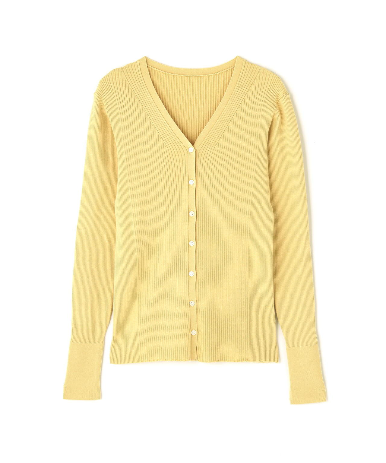 Vネックリブカーディガン