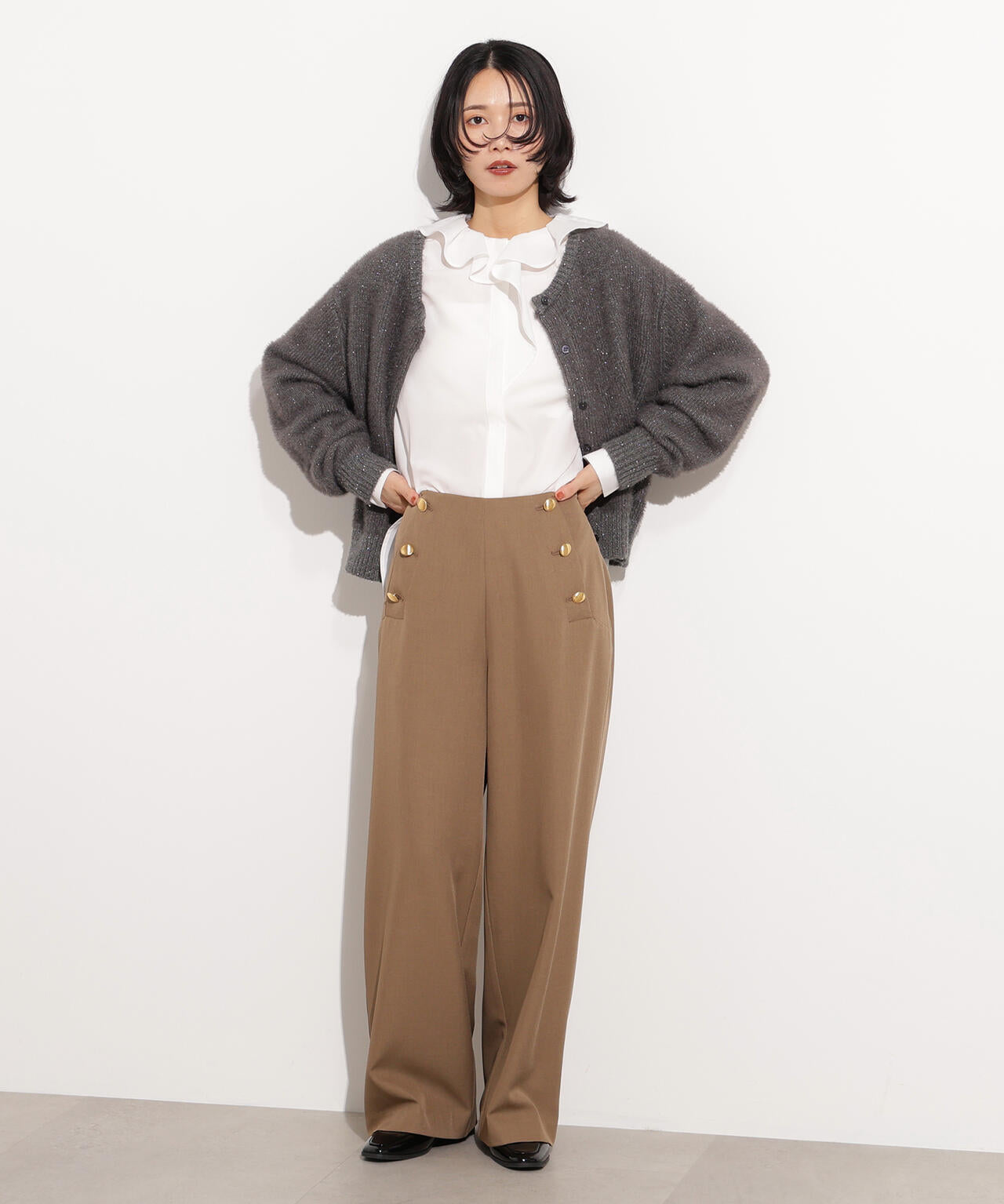 【小室安未さん着用】ビーズミックスヘアリーカーディガン