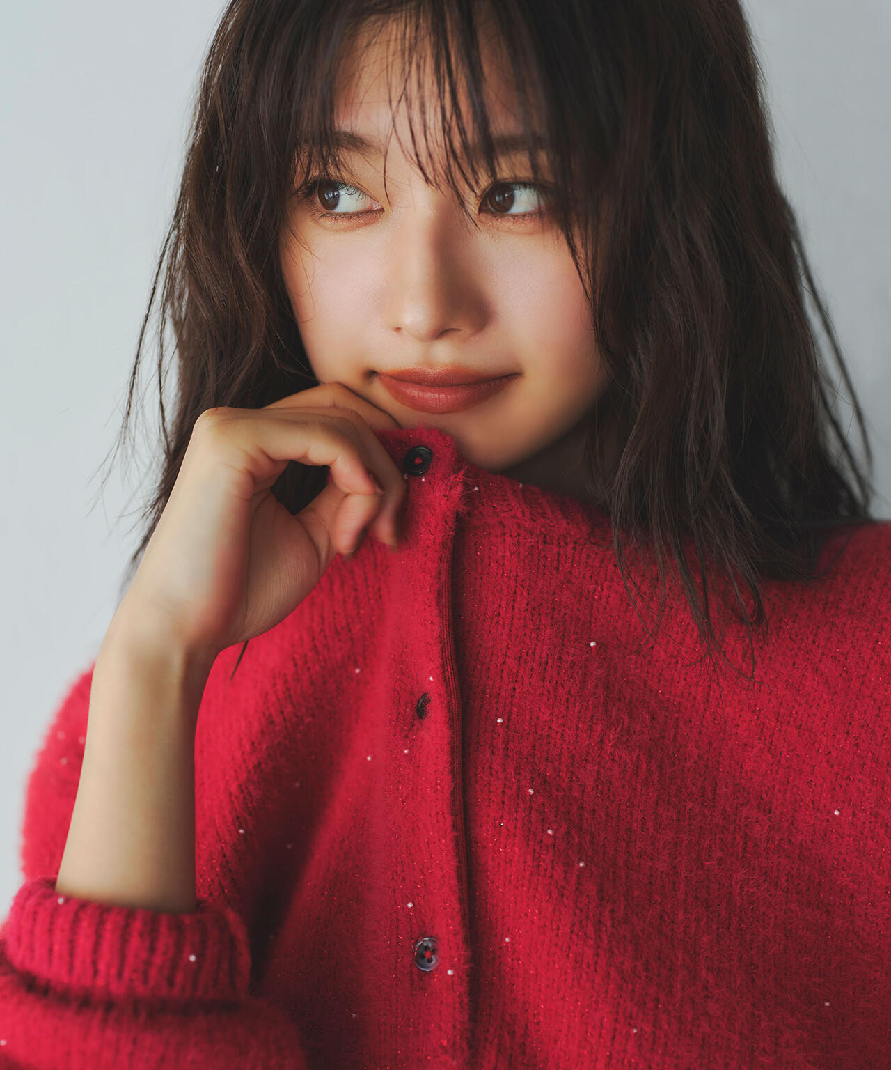 【小室安未さん着用】ビーズミックスヘアリーカーディガン