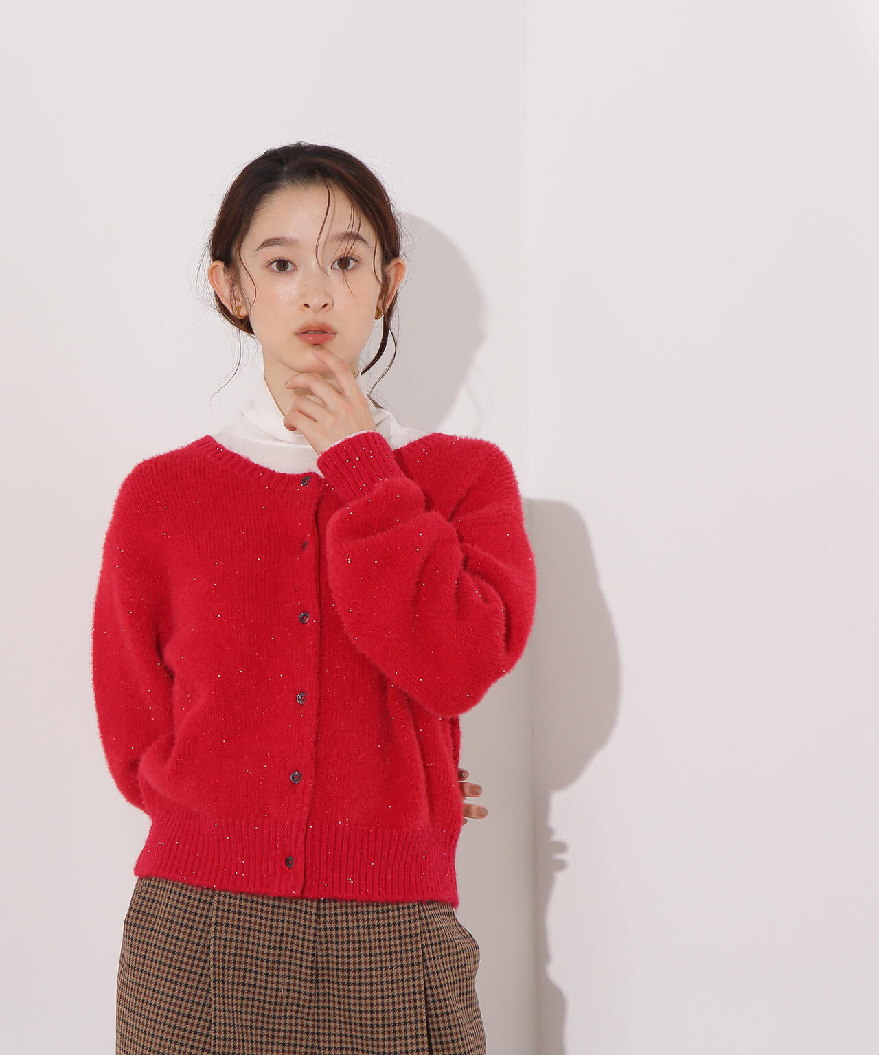 【小室安未さん着用】ビーズミックスヘアリーカーディガン