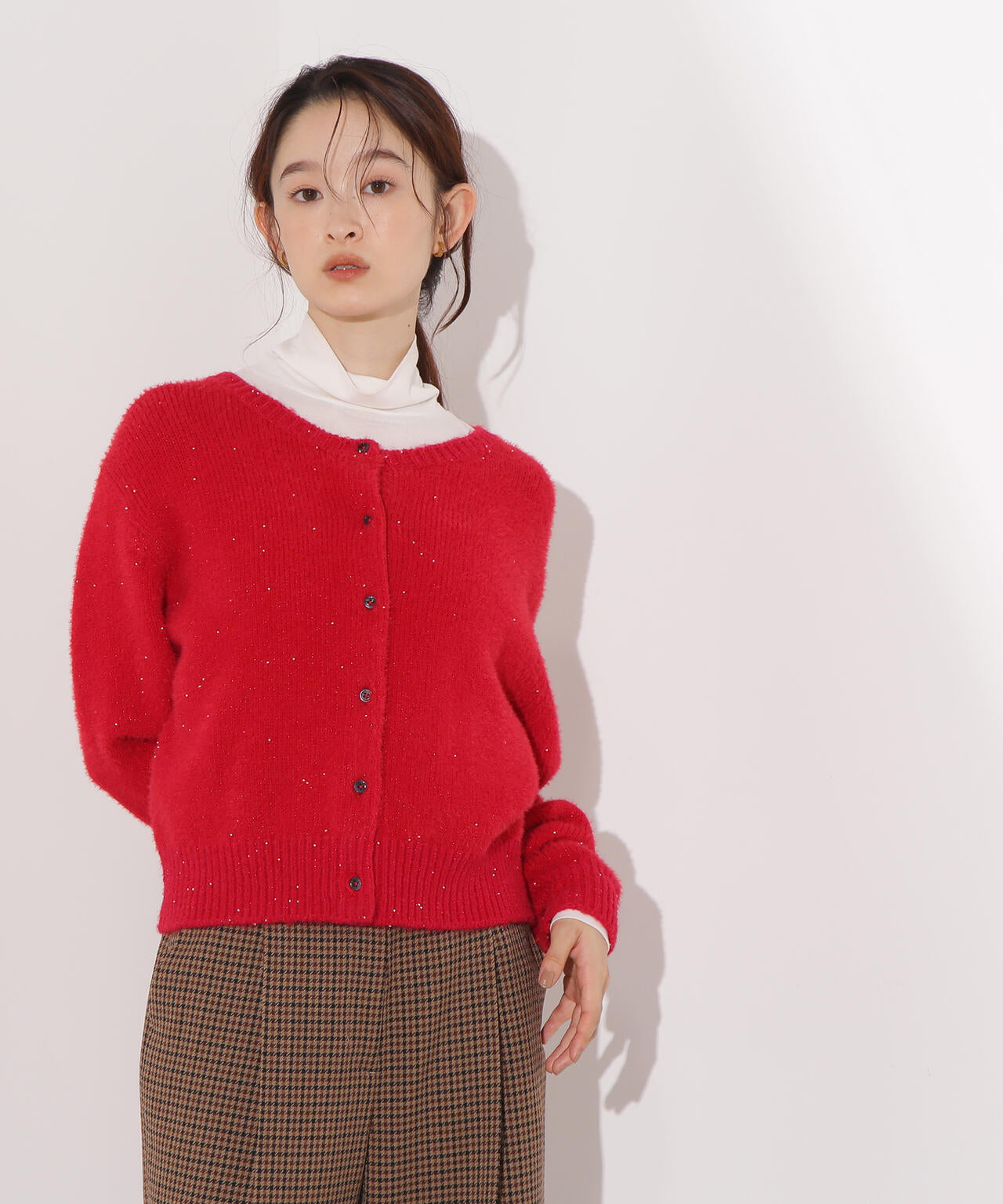 【小室安未さん着用】ビーズミックスヘアリーカーディガン