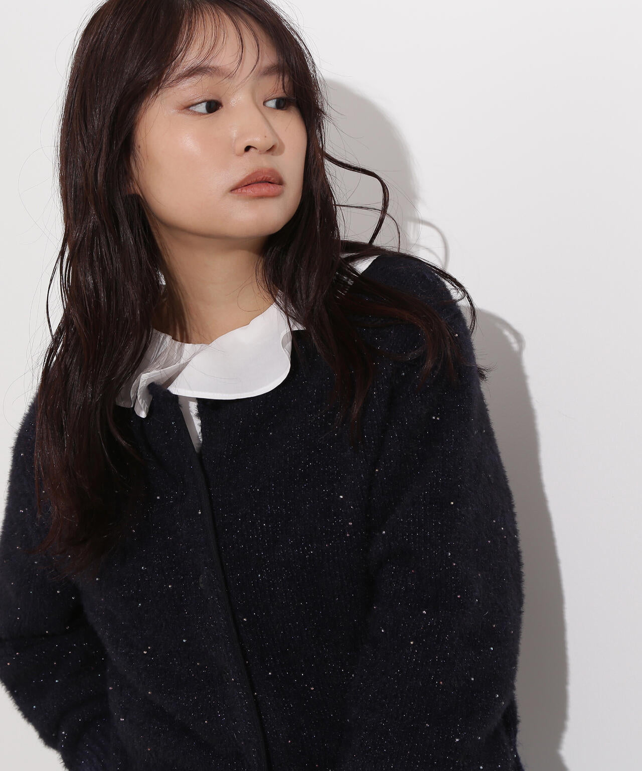 【小室安未さん着用】ビーズミックスヘアリーカーディガン