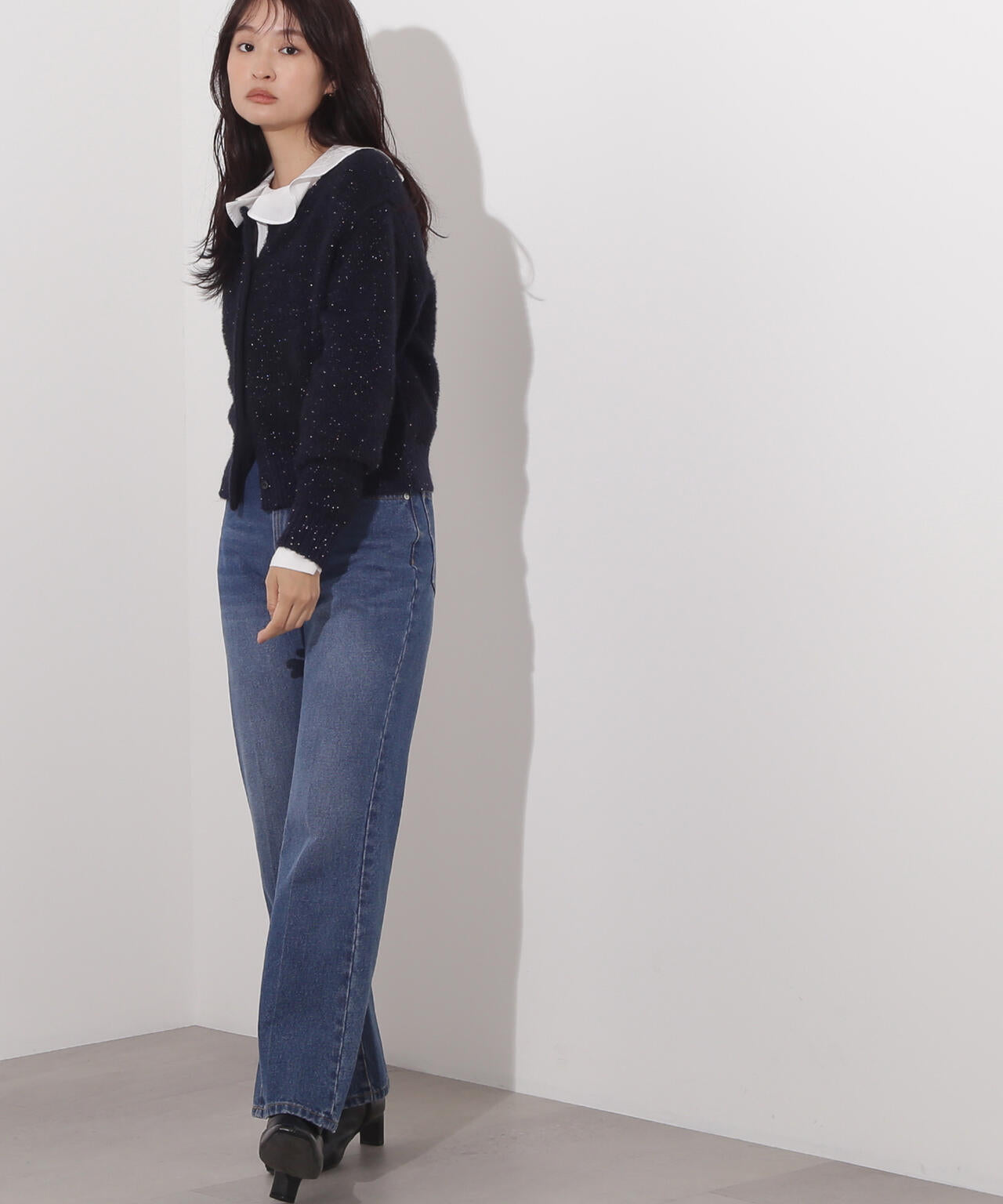 【小室安未さん着用】ビーズミックスヘアリーカーディガン