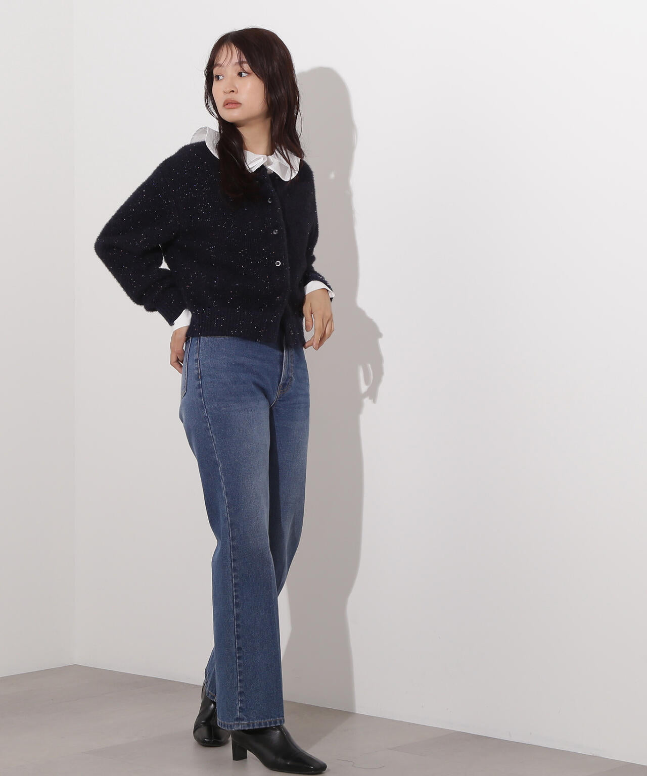 【小室安未さん着用】ビーズミックスヘアリーカーディガン