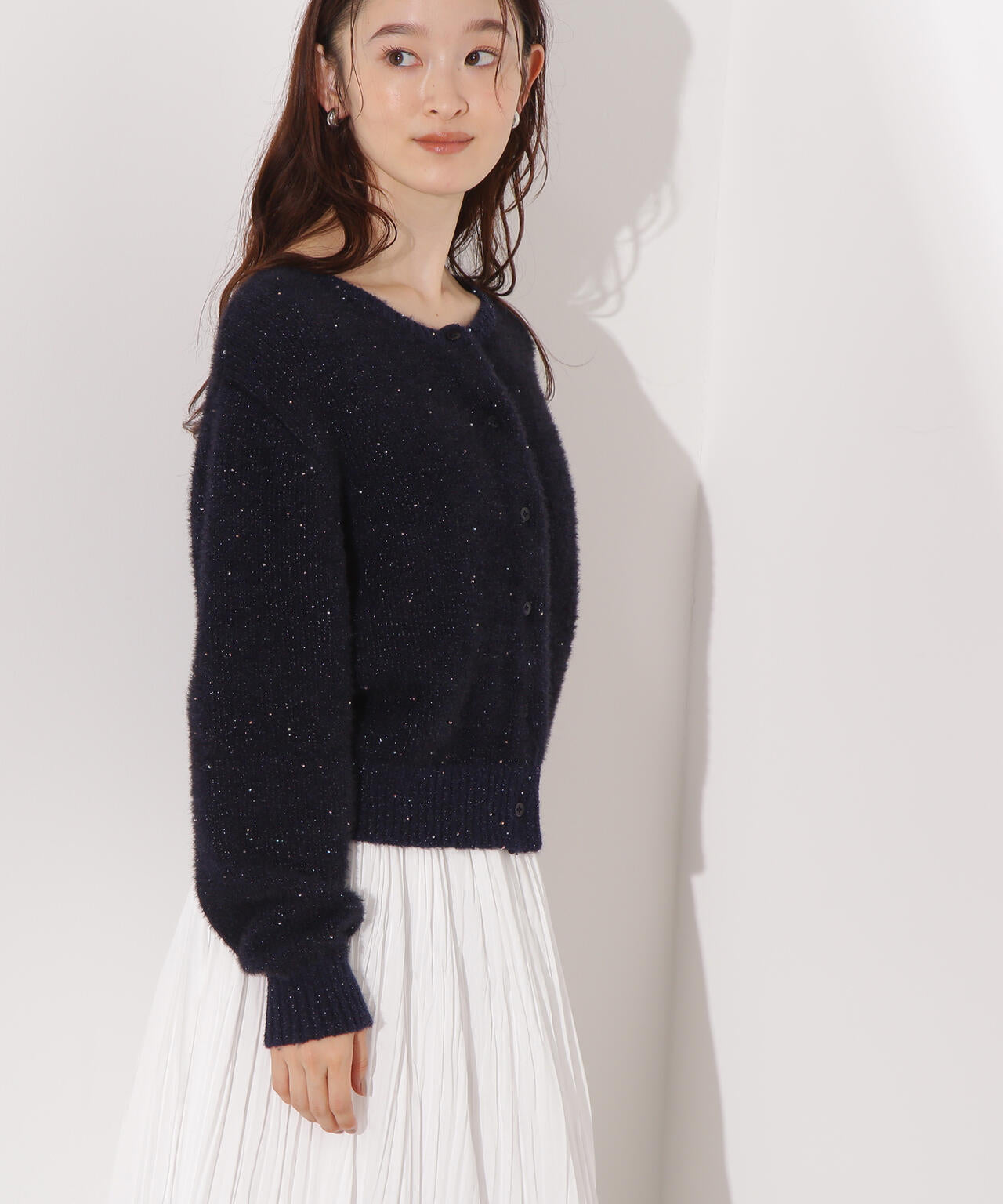 【小室安未さん着用】ビーズミックスヘアリーカーディガン