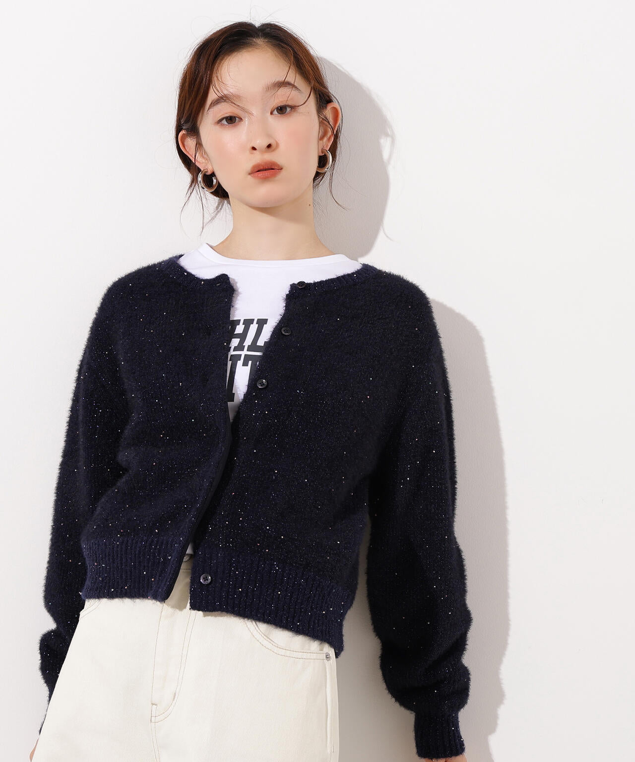【小室安未さん着用】ビーズミックスヘアリーカーディガン