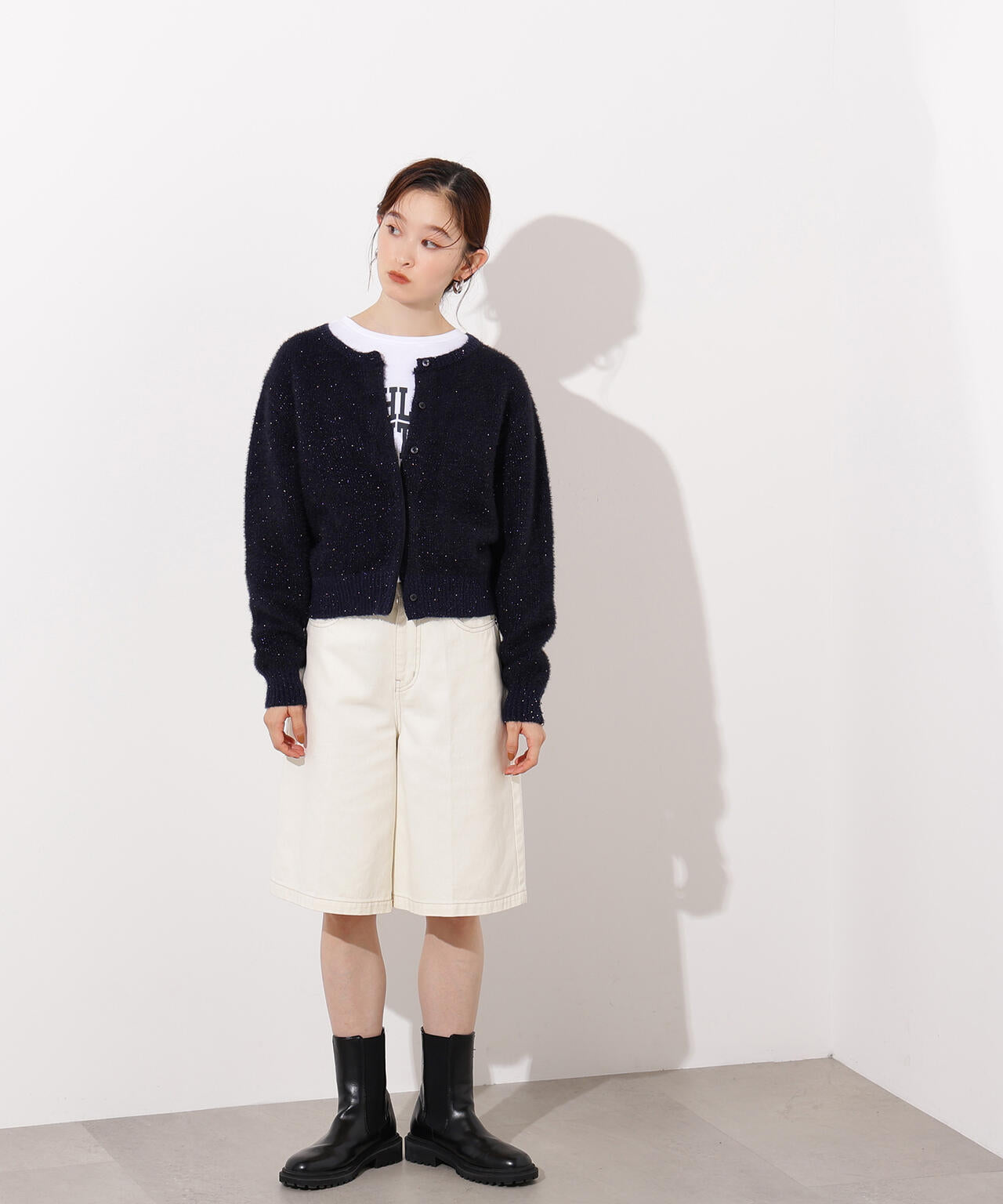 【小室安未さん着用】ビーズミックスヘアリーカーディガン