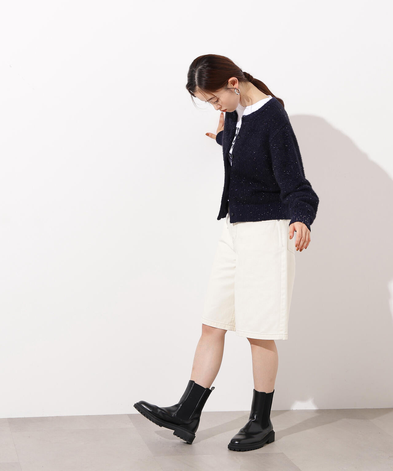【小室安未さん着用】ビーズミックスヘアリーカーディガン