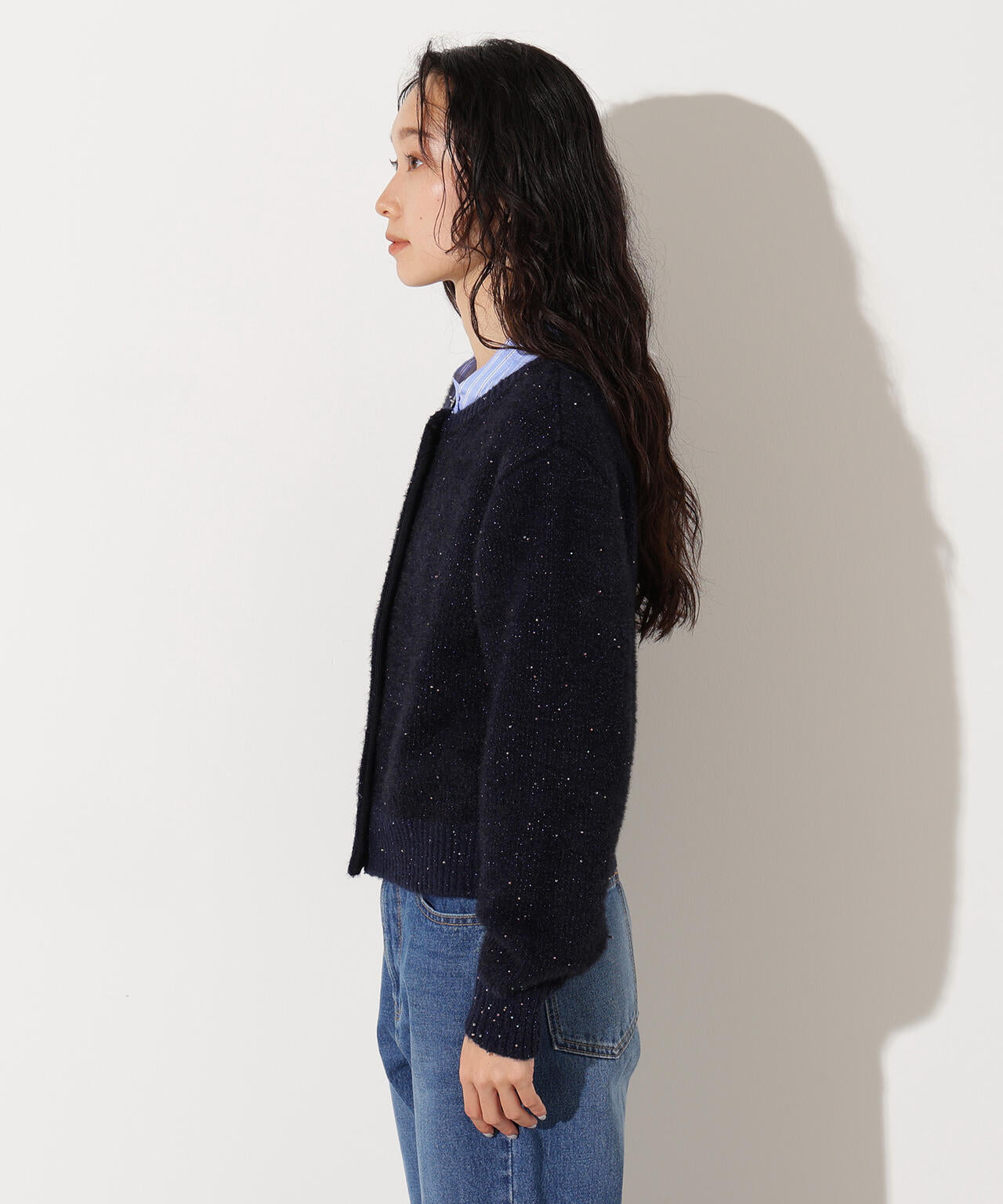 【小室安未さん着用】ビーズミックスヘアリーカーディガン
