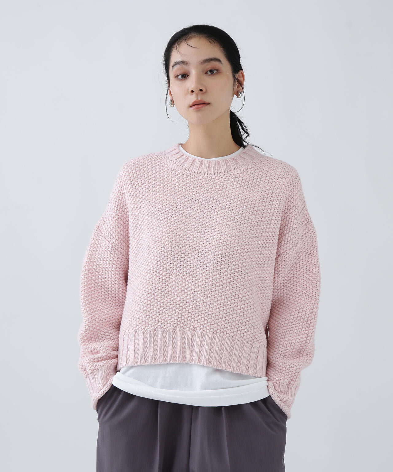 【好きを着て気分が高まる】鹿の子編みエフォートレスニット