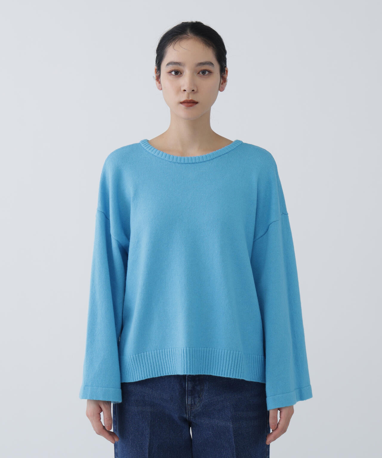 【ユーティリティー】洗えるウール混前後2WAYボクシーニット