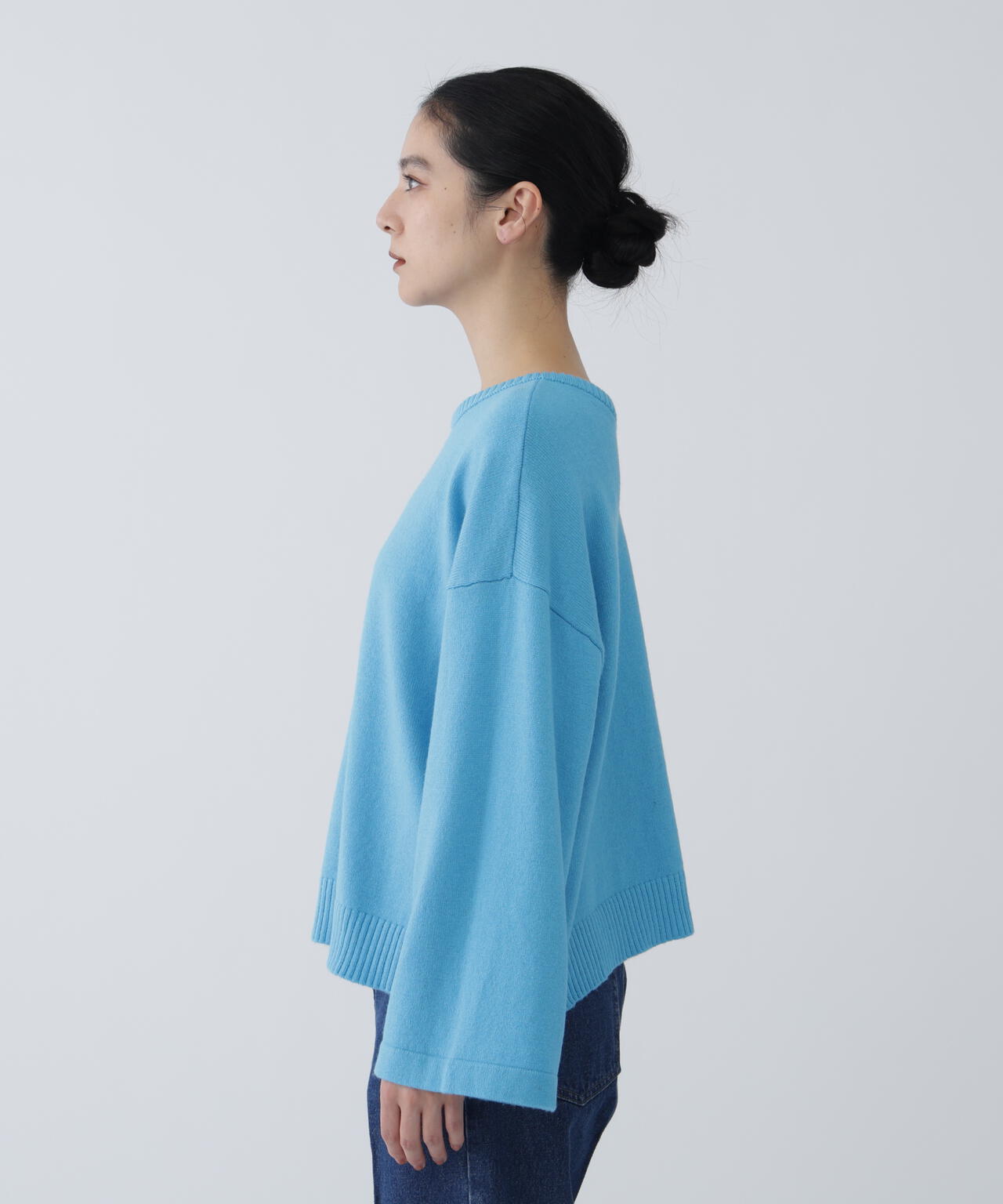 【ユーティリティー】洗えるウール混前後2WAYボクシーニット