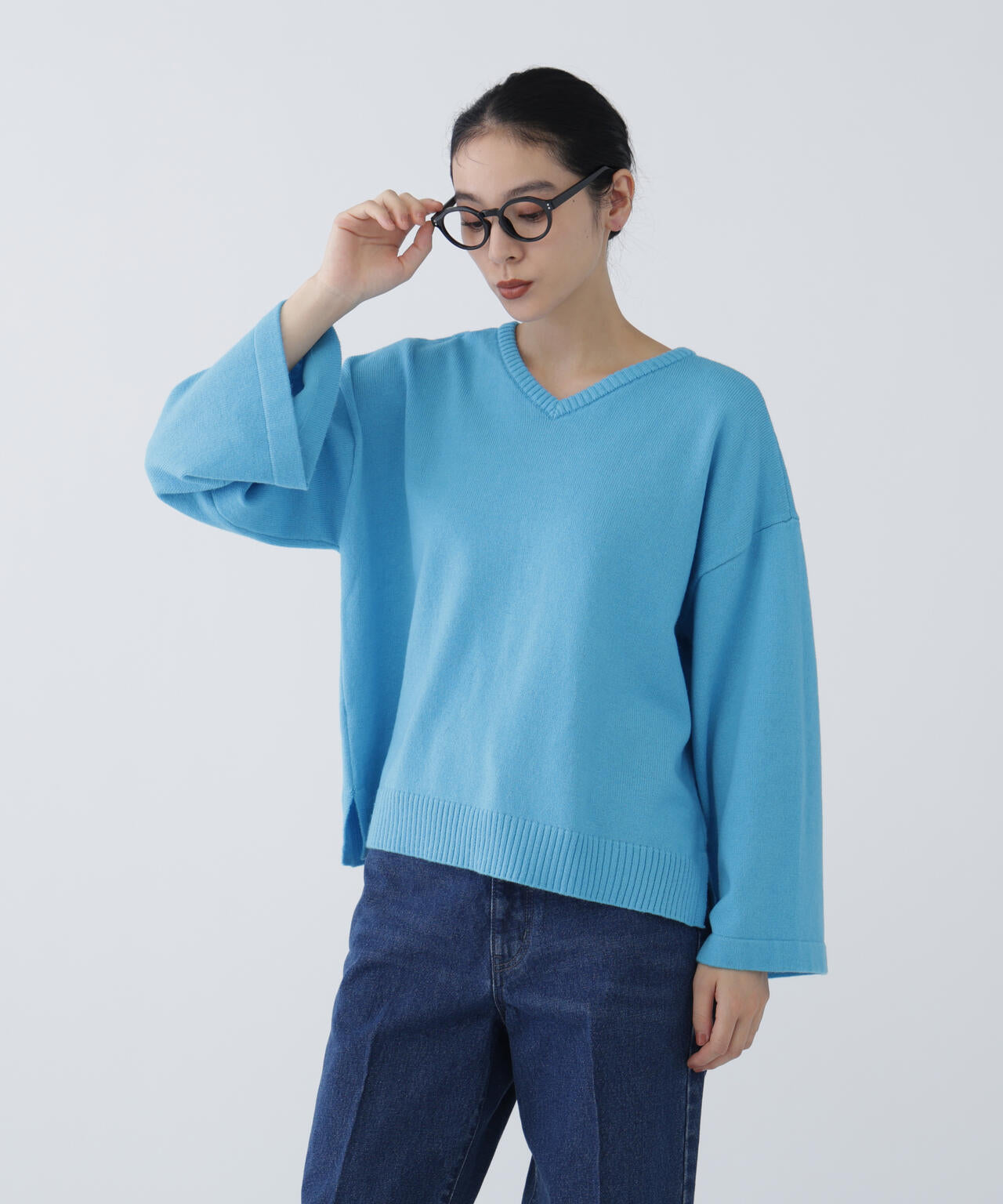 【ユーティリティー】洗えるウール混前後2WAYボクシーニット