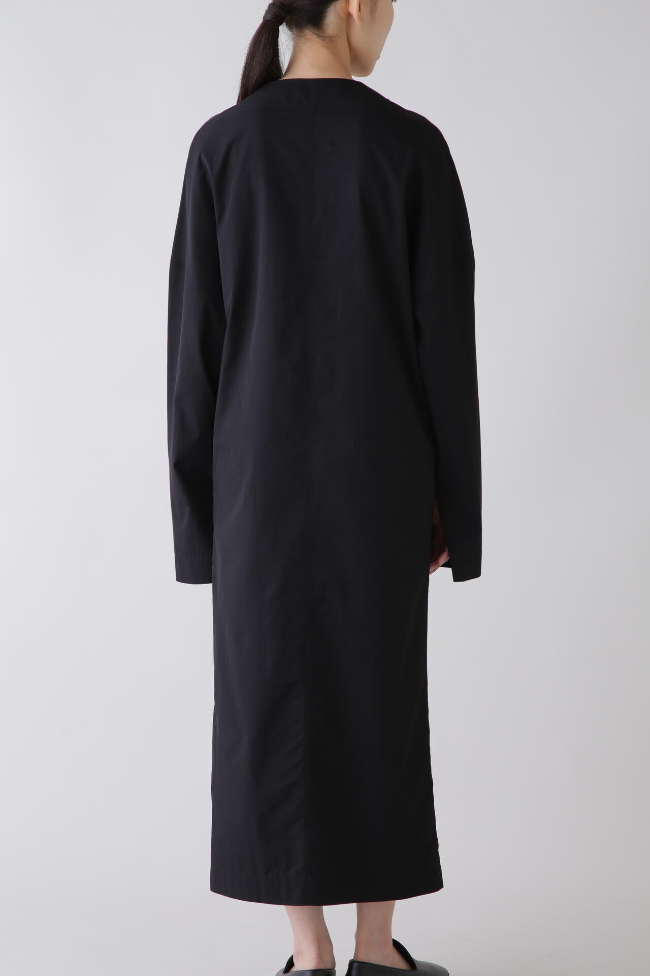 STUDIO NICHOLSON / ORG COTTON VISCOSE DROPPED SHOULDER DRESS