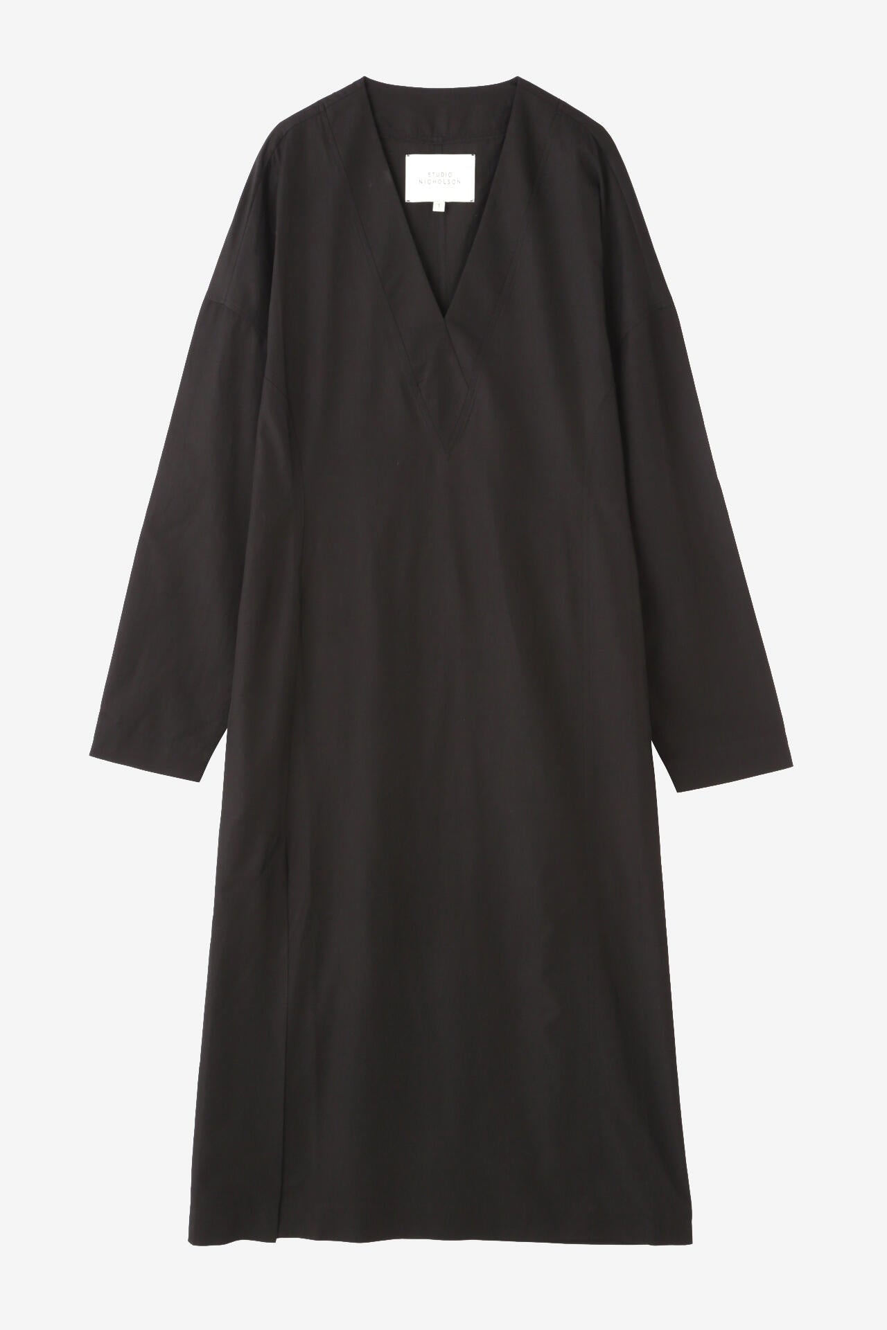 STUDIO NICHOLSON / ORG COTTON VISCOSE DROPPED SHOULDER DRESS