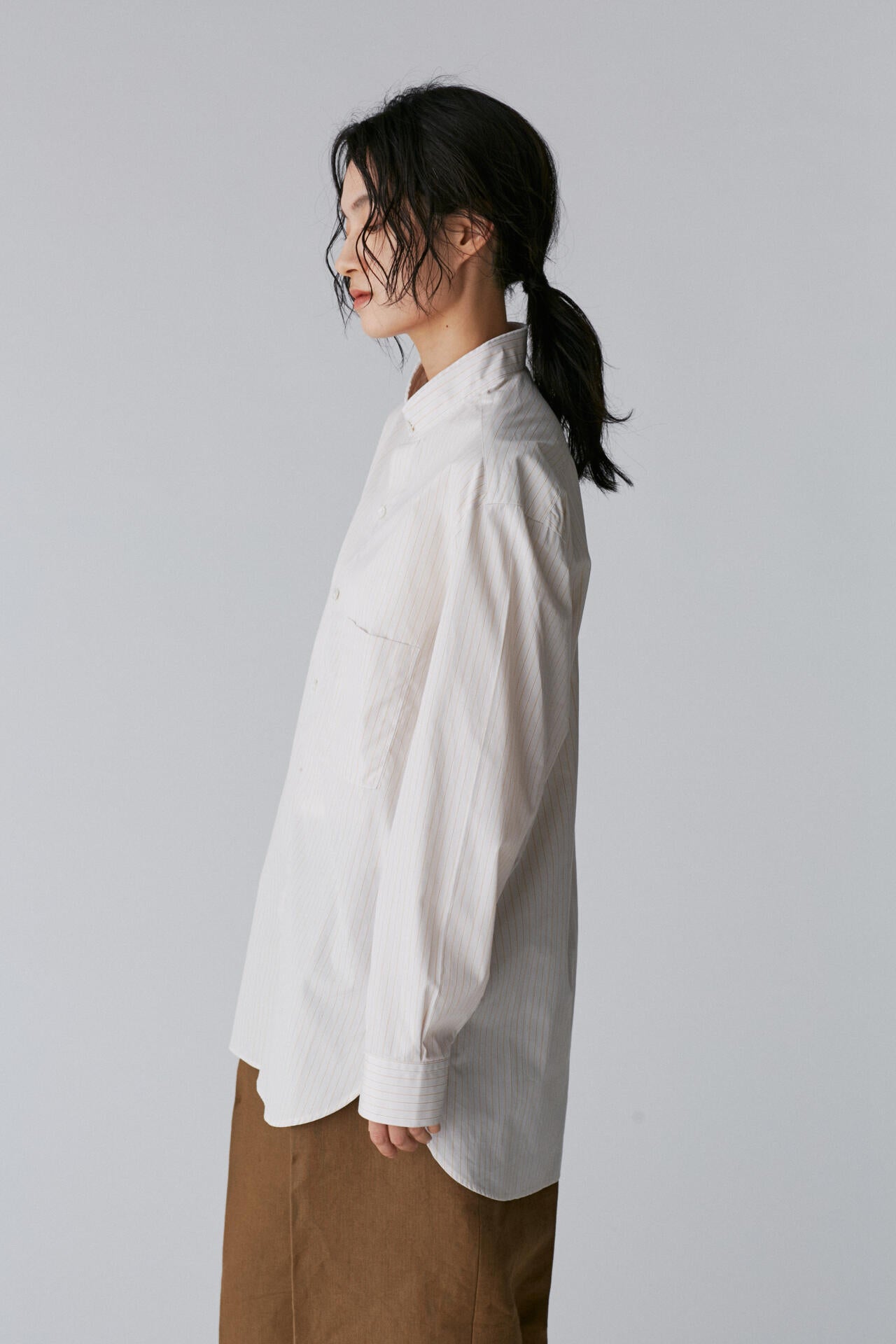 Cristaseya / HANDMADE MAO SHIRT WITH FRINGED COLLAR