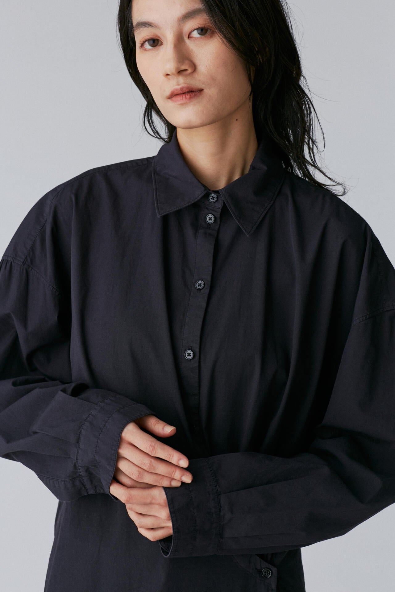 LEMAIRE / STRAIGHT COLLAR TWISTED DRESS