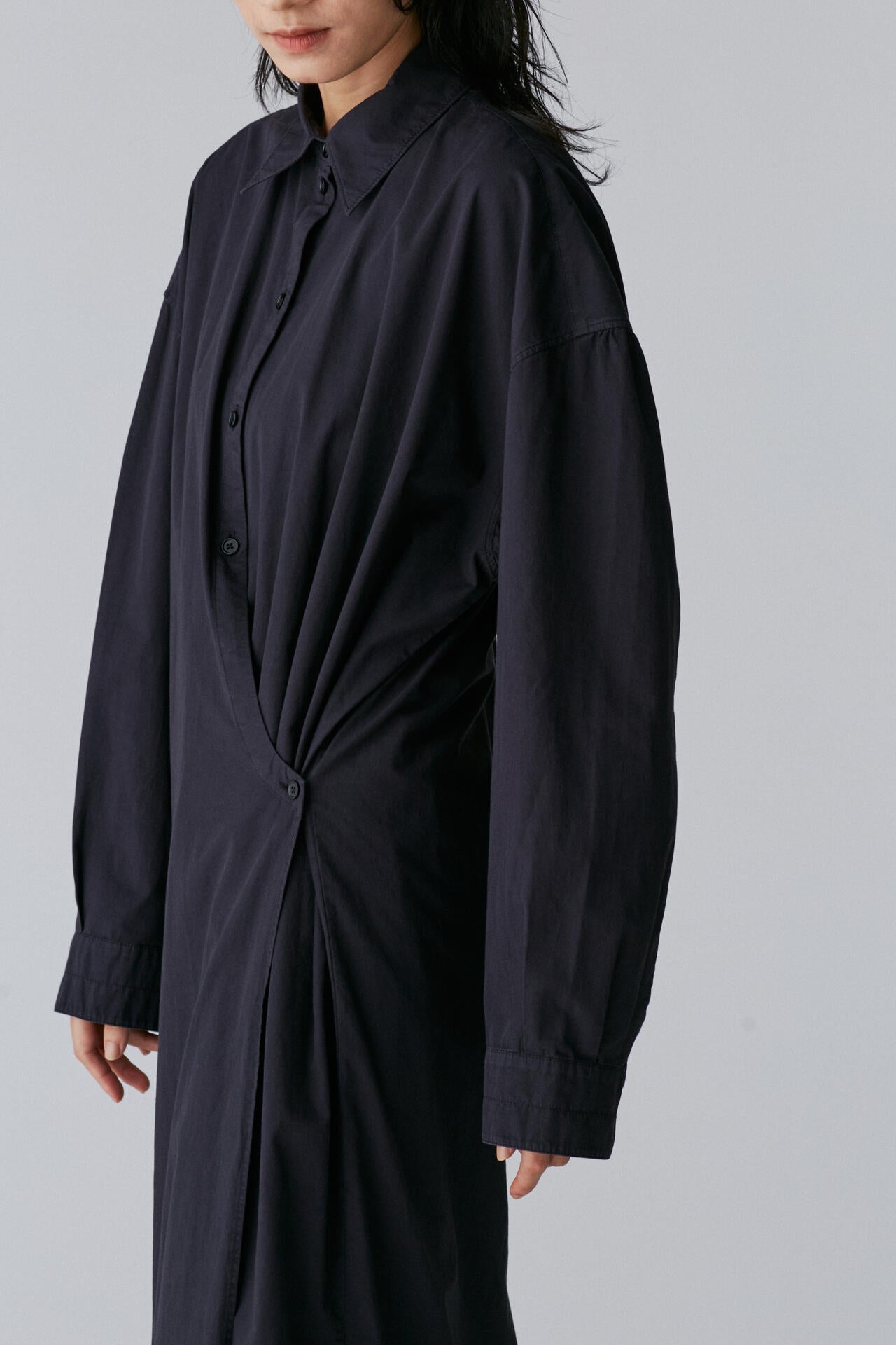 LEMAIRE / STRAIGHT COLLAR TWISTED DRESS